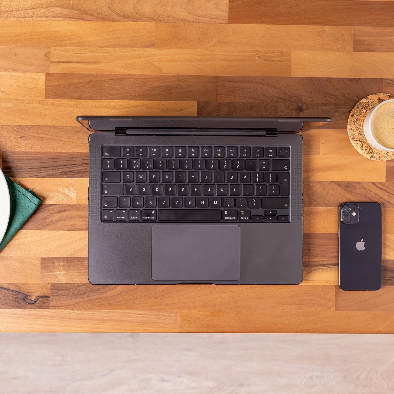 Black Sit Stand Electric Desk with Walnut Wooden Desktop