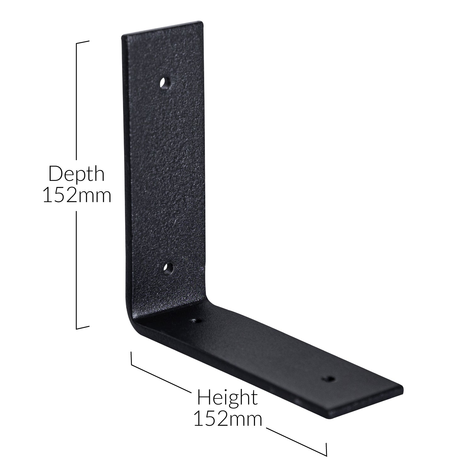 Black Flat-Style Scaffolding Brackets for 200mm depth shelves (dimensions)