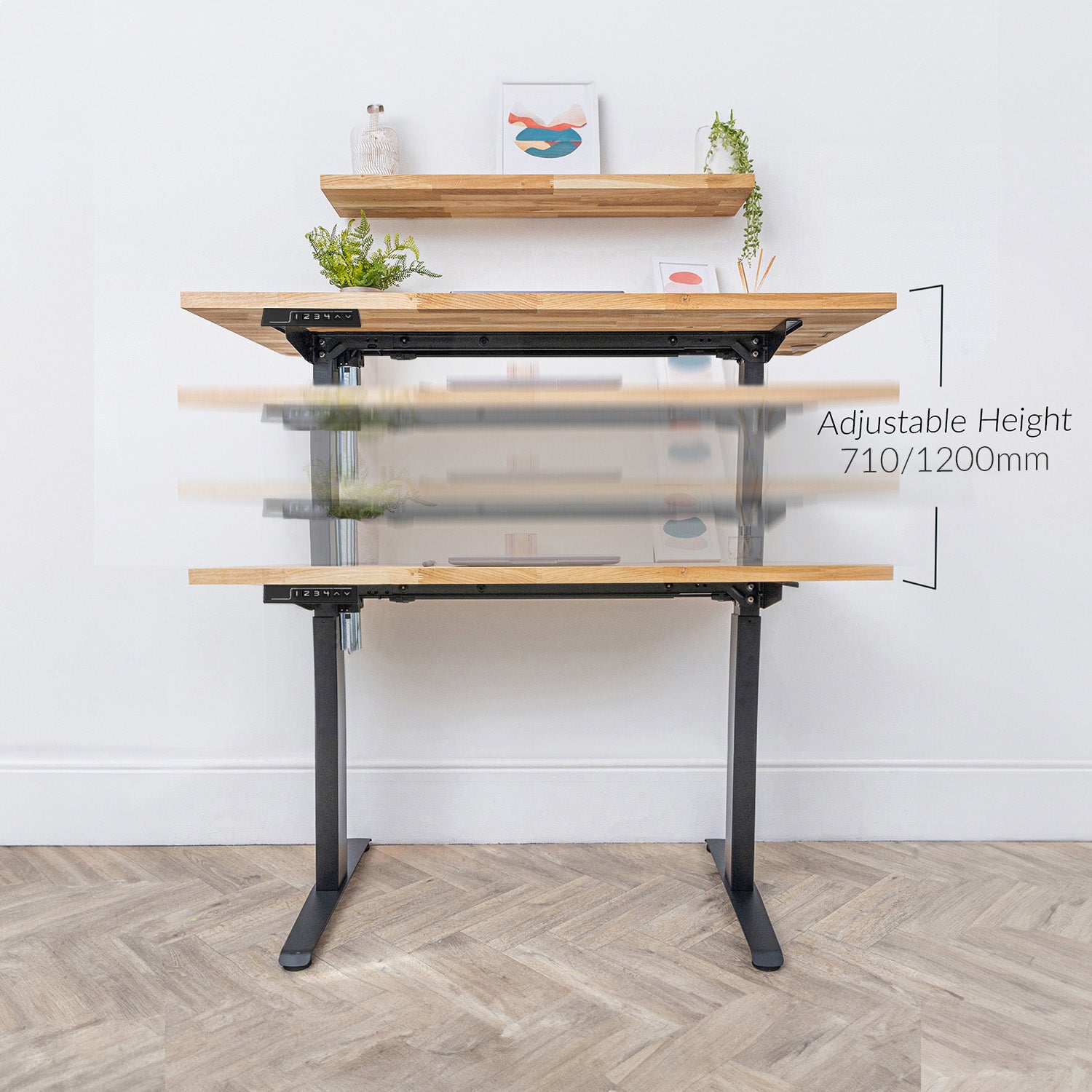 Black Metal Sit Stand Desk Frame - domli d1