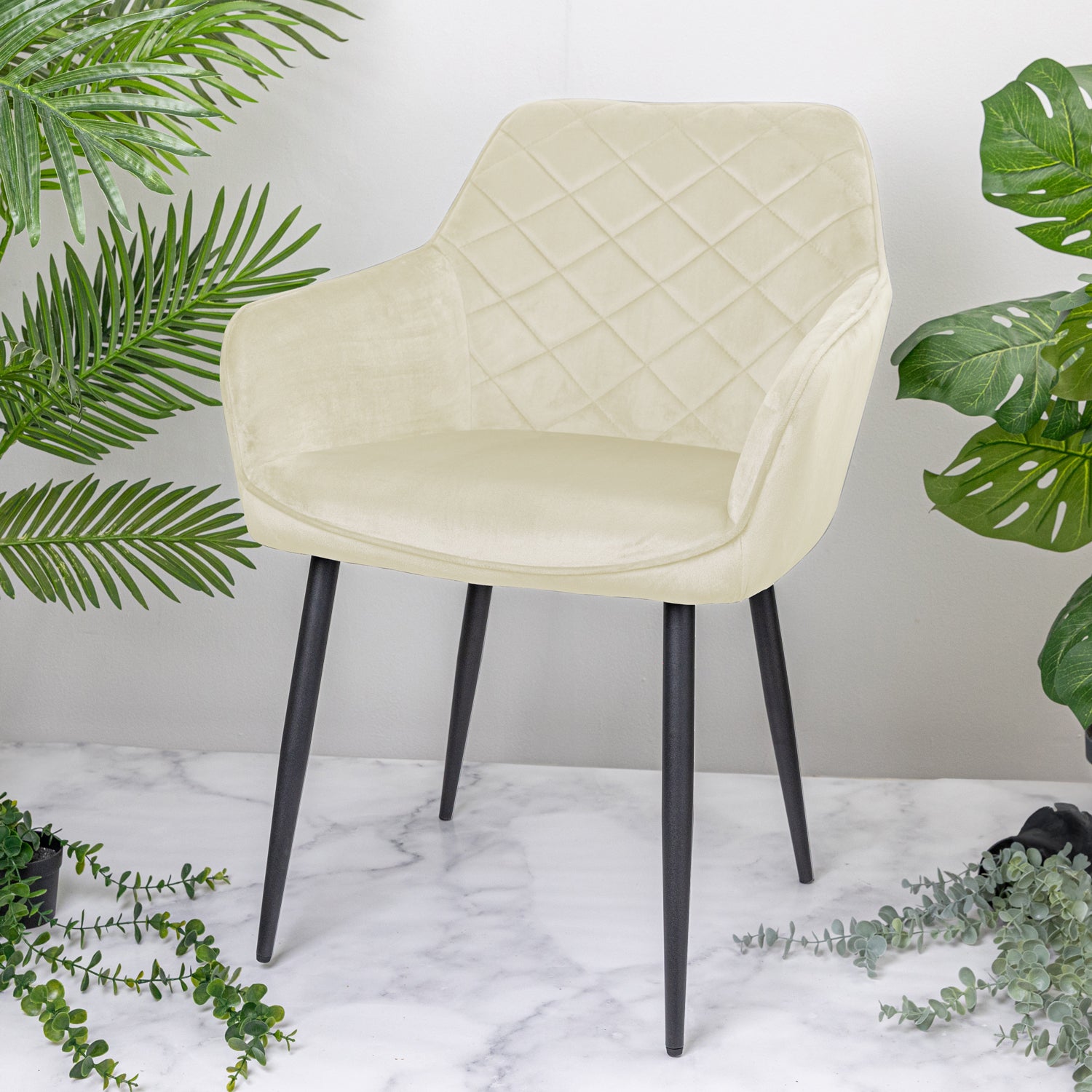 Buttercream Velvet Dining Chair