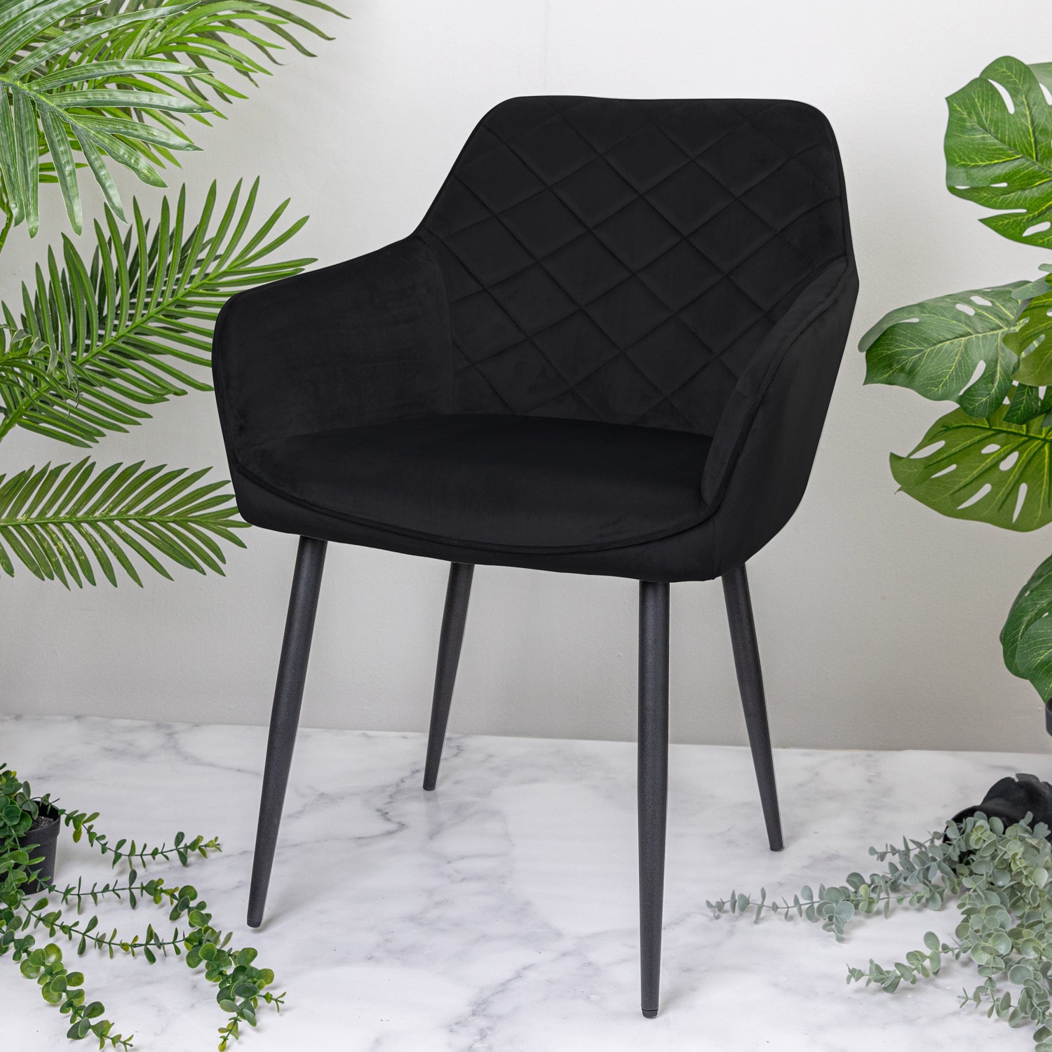 Charcoal Velvet Dining Chair