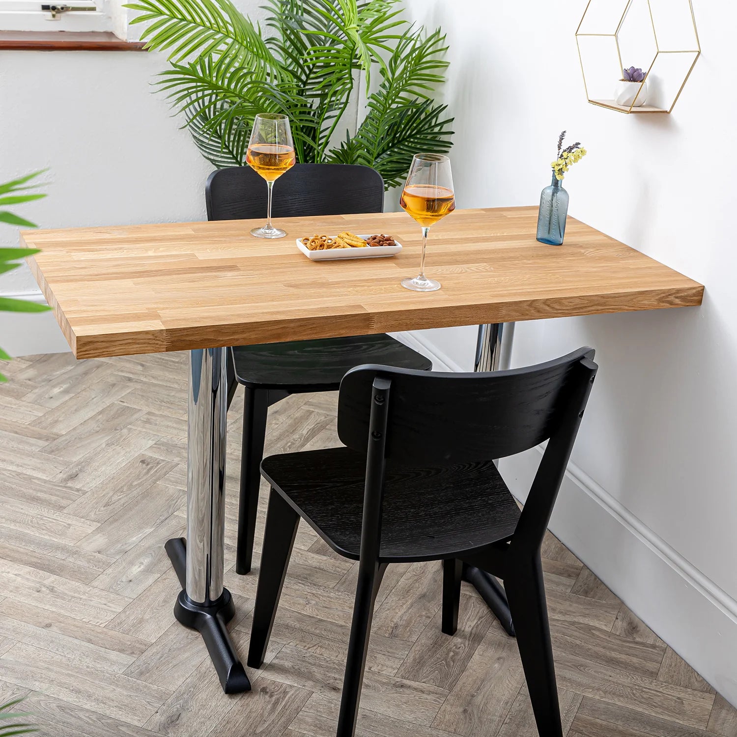 Chrome Pedestal Cast Iron Table Bases