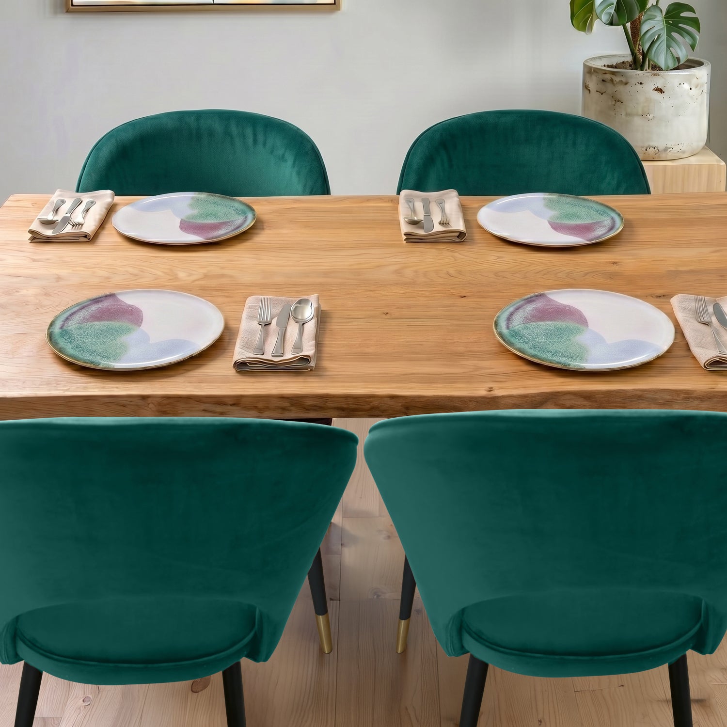 Corin Velvet Dining Chair in Teal