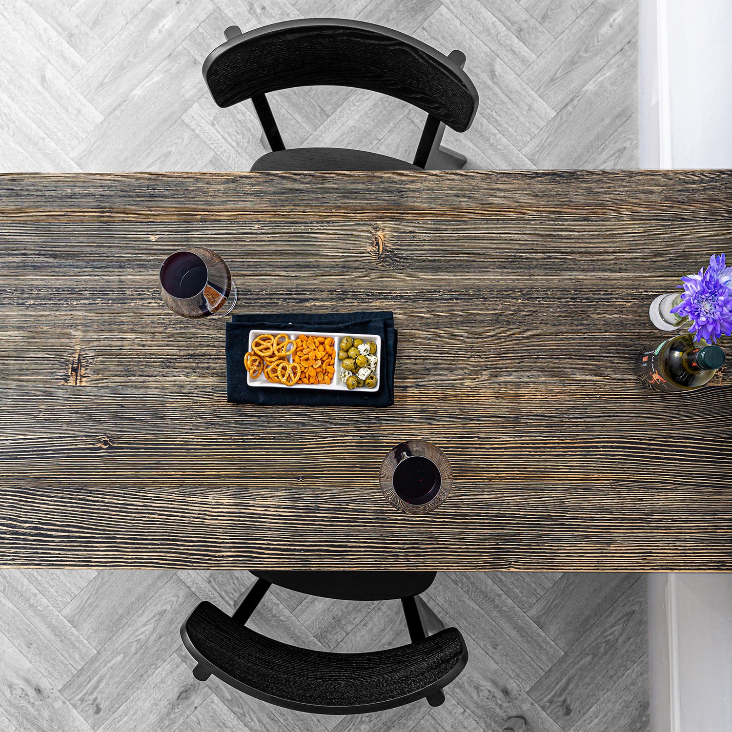 Dark Wood Tabletop - Solid Pine