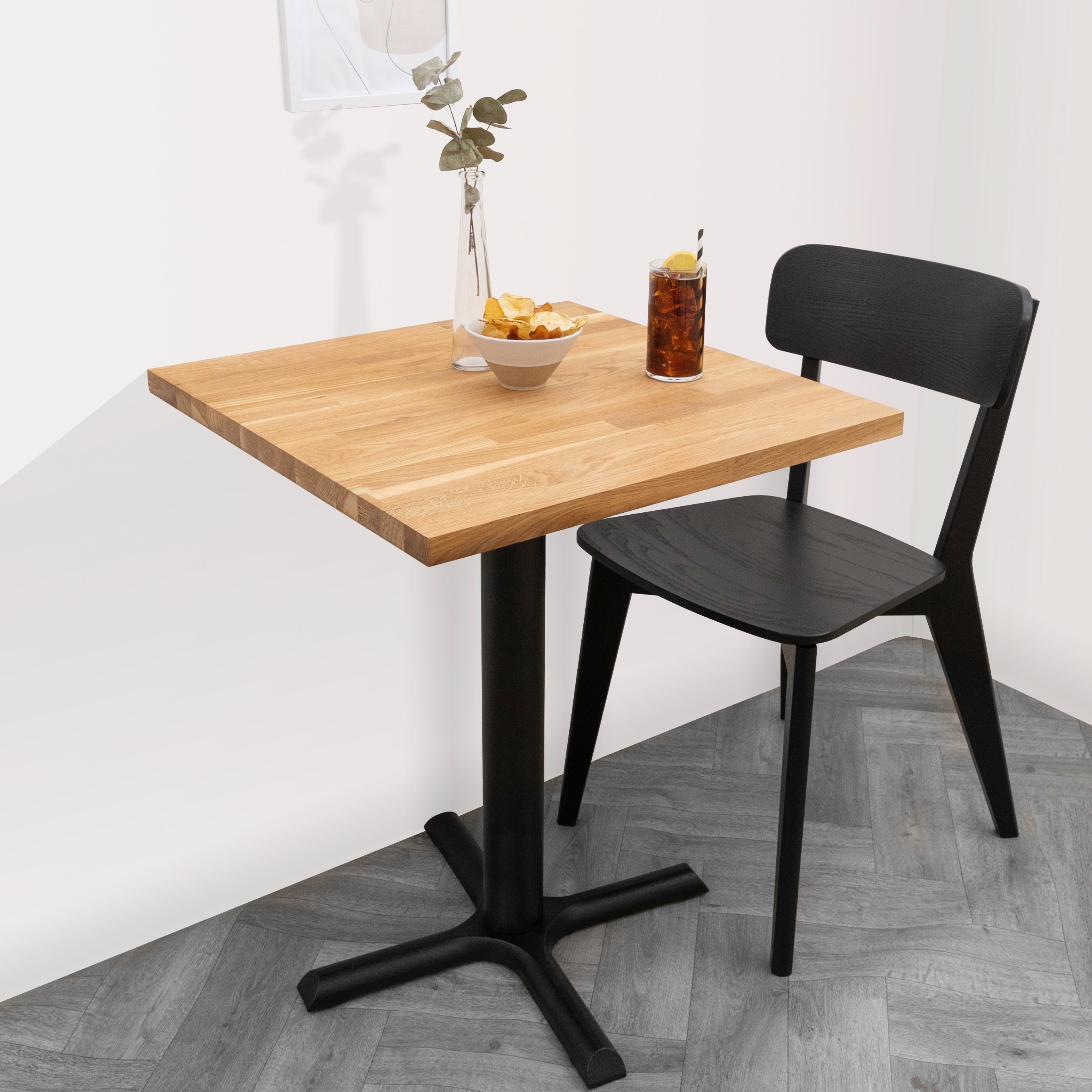 oak solid wood bistro table | 600mm x 600mm