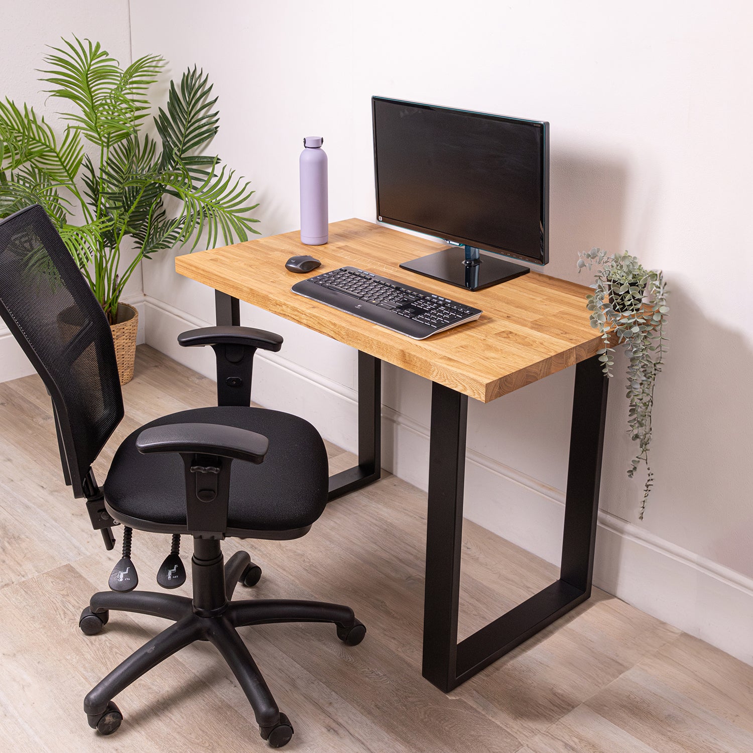 Oak Wooden Desk - 40mm thick desktop | 1000mm x 600mm