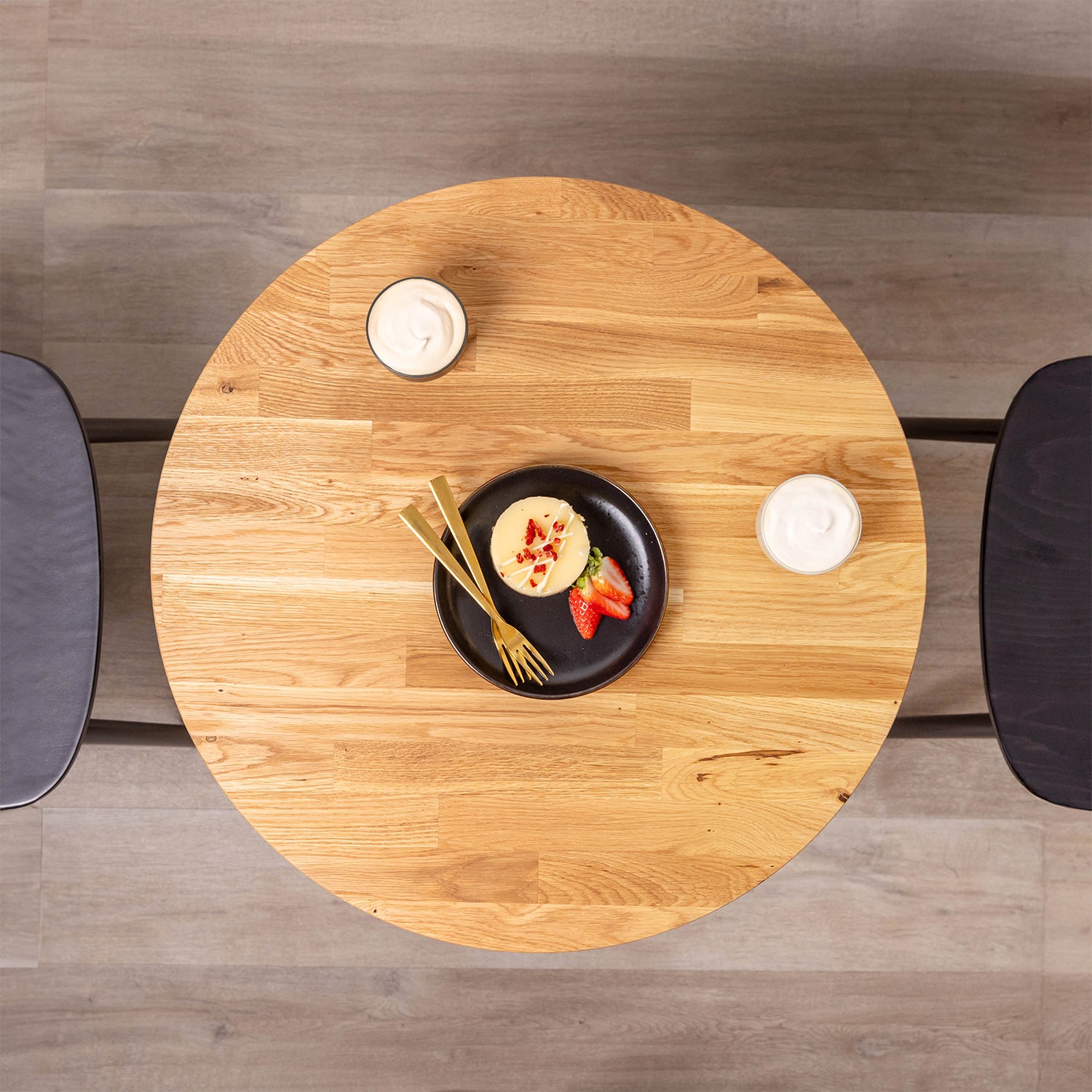 Solid Oak Round Cafe Table