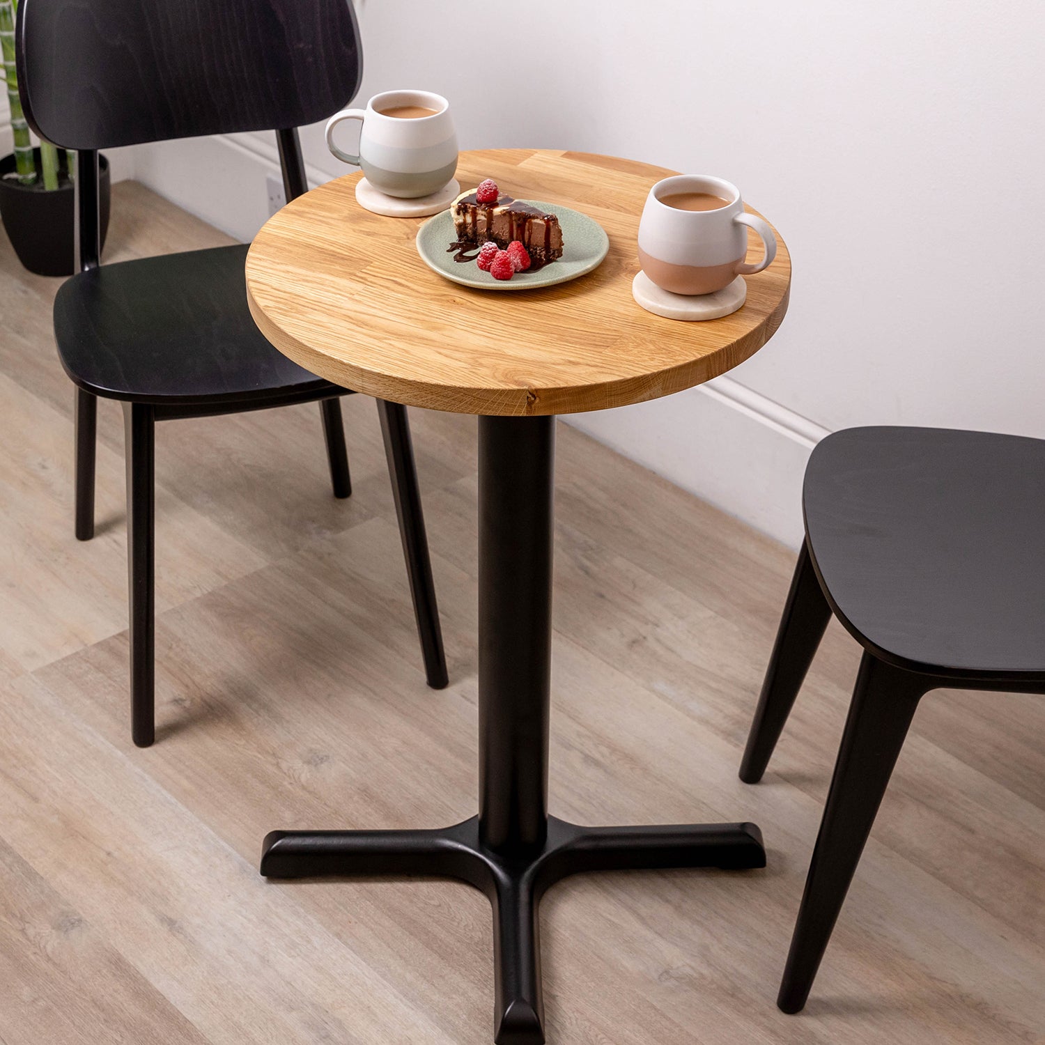 Oak Solid Wood Round Bistro Table | ⌀500mm