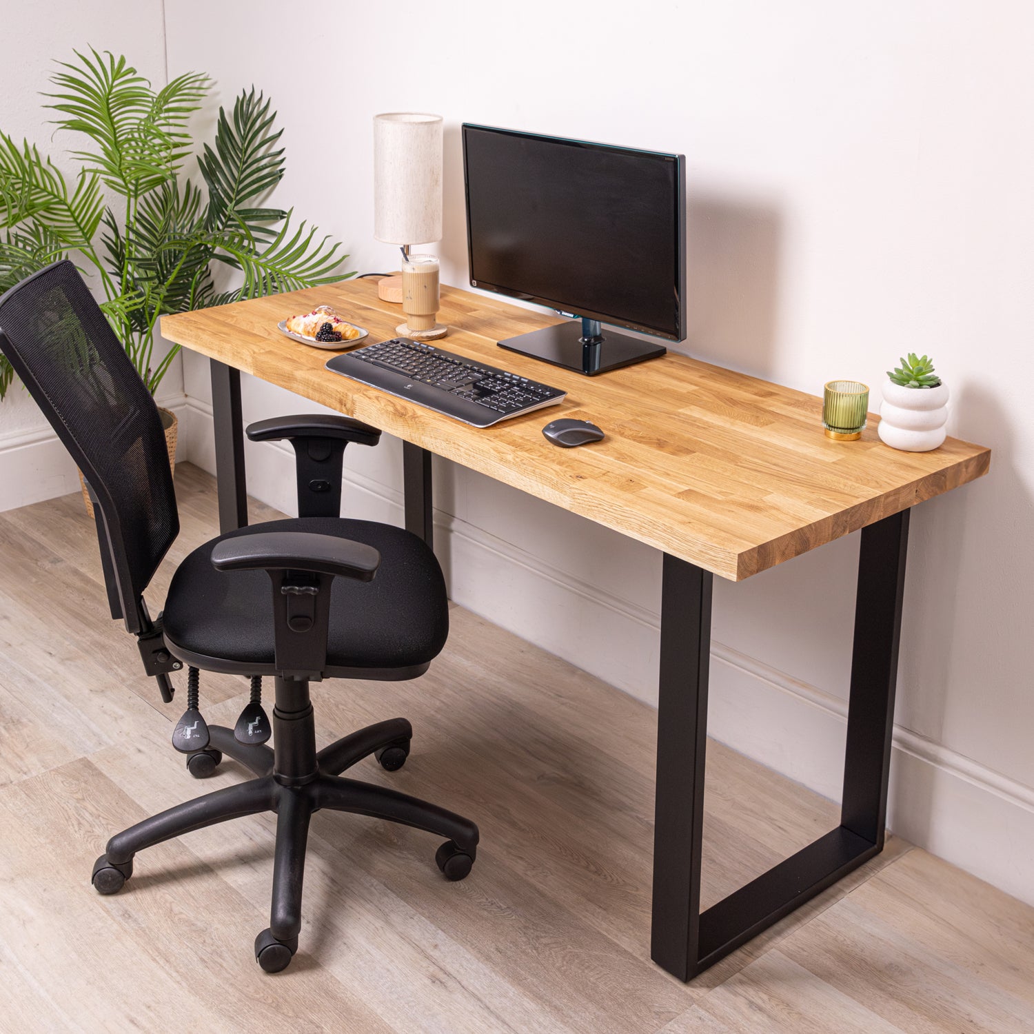 Oak Wooden Desk - 40mm thick desktop | 1500mm x 600mm
