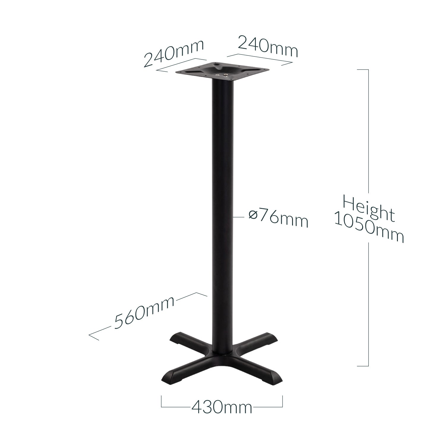 Powder-Coated Cast Iron Table Base