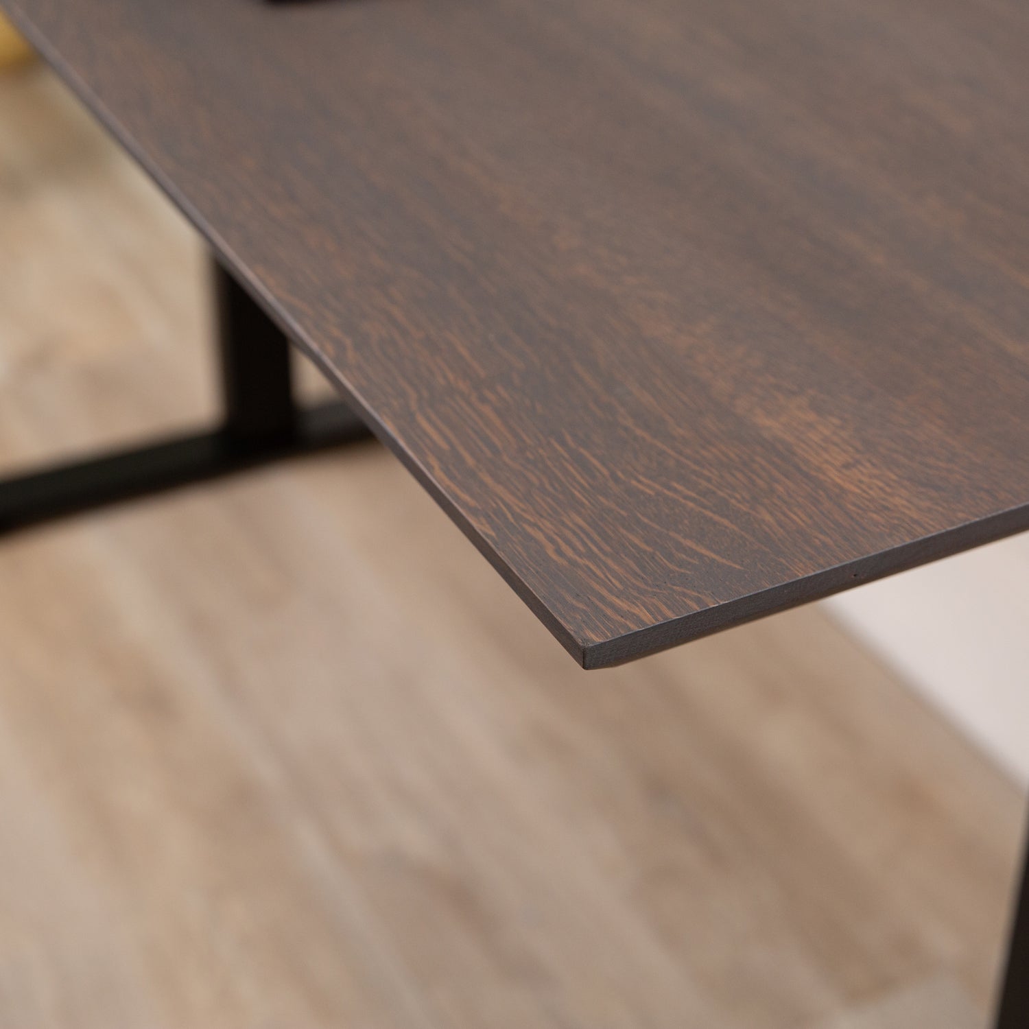 Premium Black Sit Stand Electric Desk with Black Wood Desktop