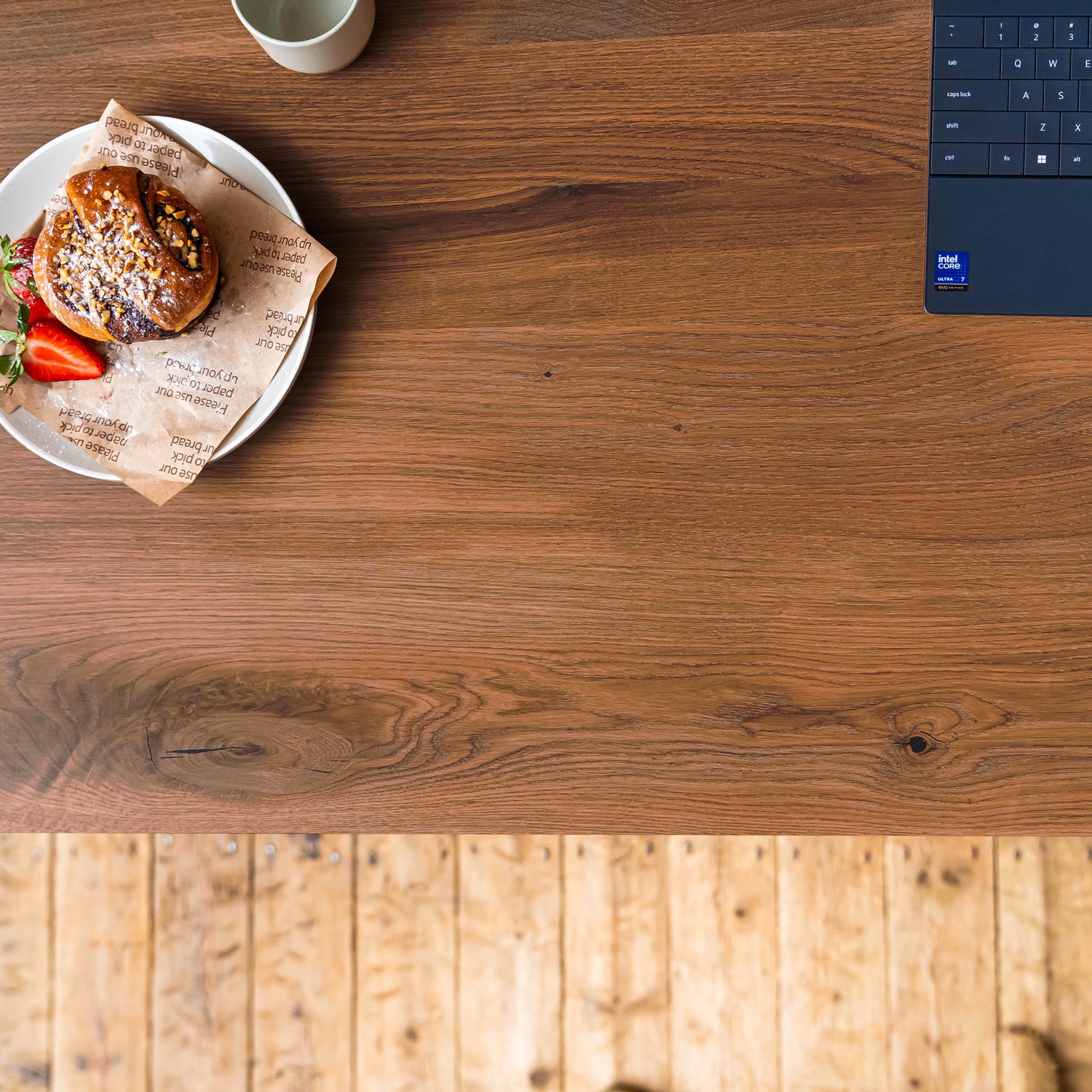 Premium Black Sit Stand Electric Desk with Wood Desktop