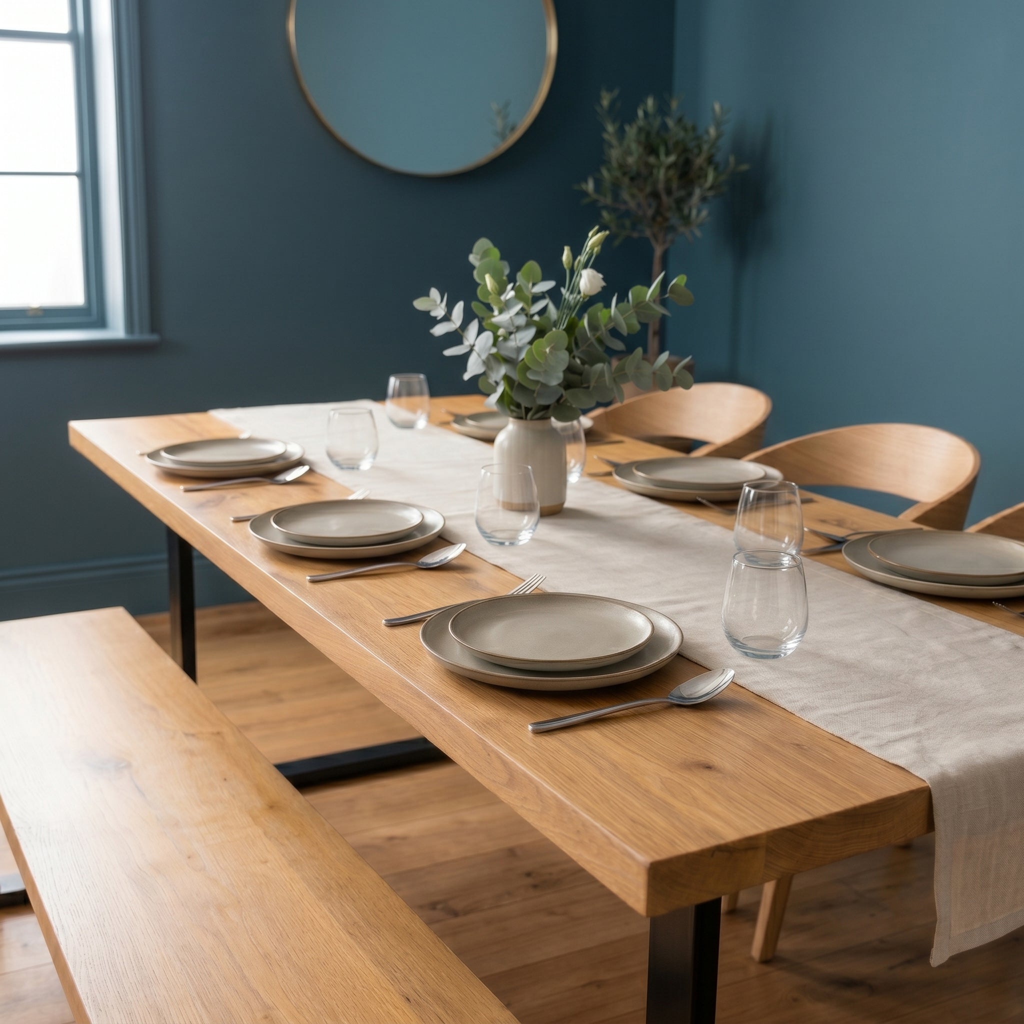 Premium Solid Oak Dining Table - Pure