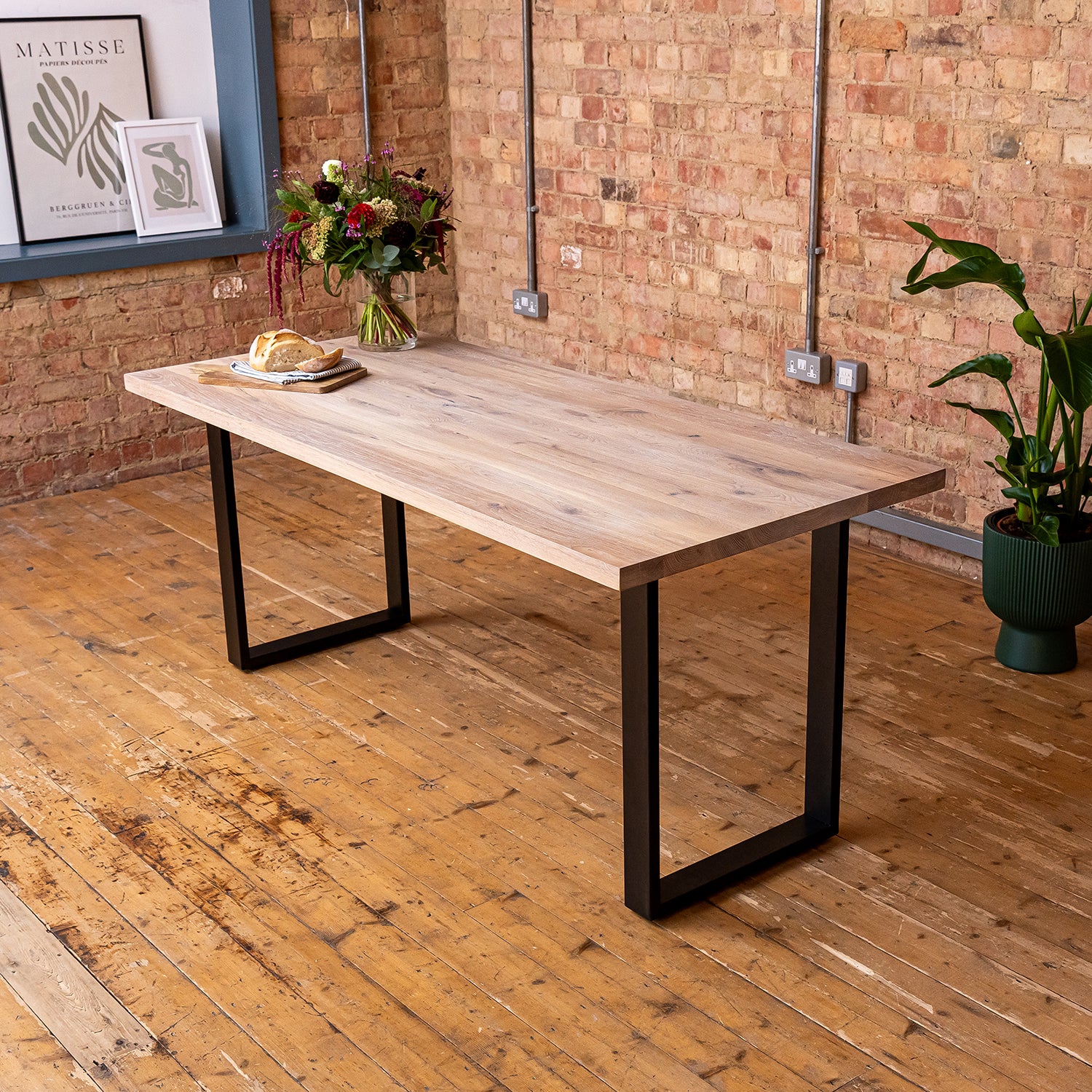 Premium Solid Oak Dining Table - White Oak | 1800mm x 800mm