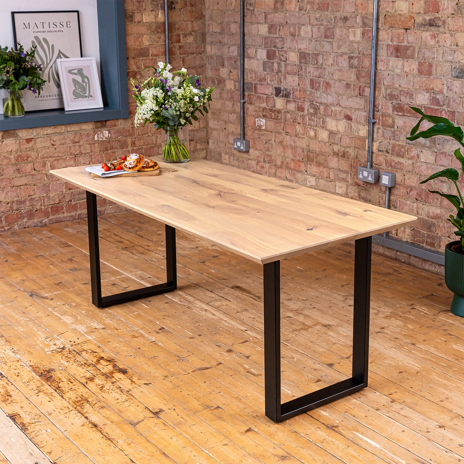Premium Solid Oak Dining Table - White Oak | 1800mm x 800mm