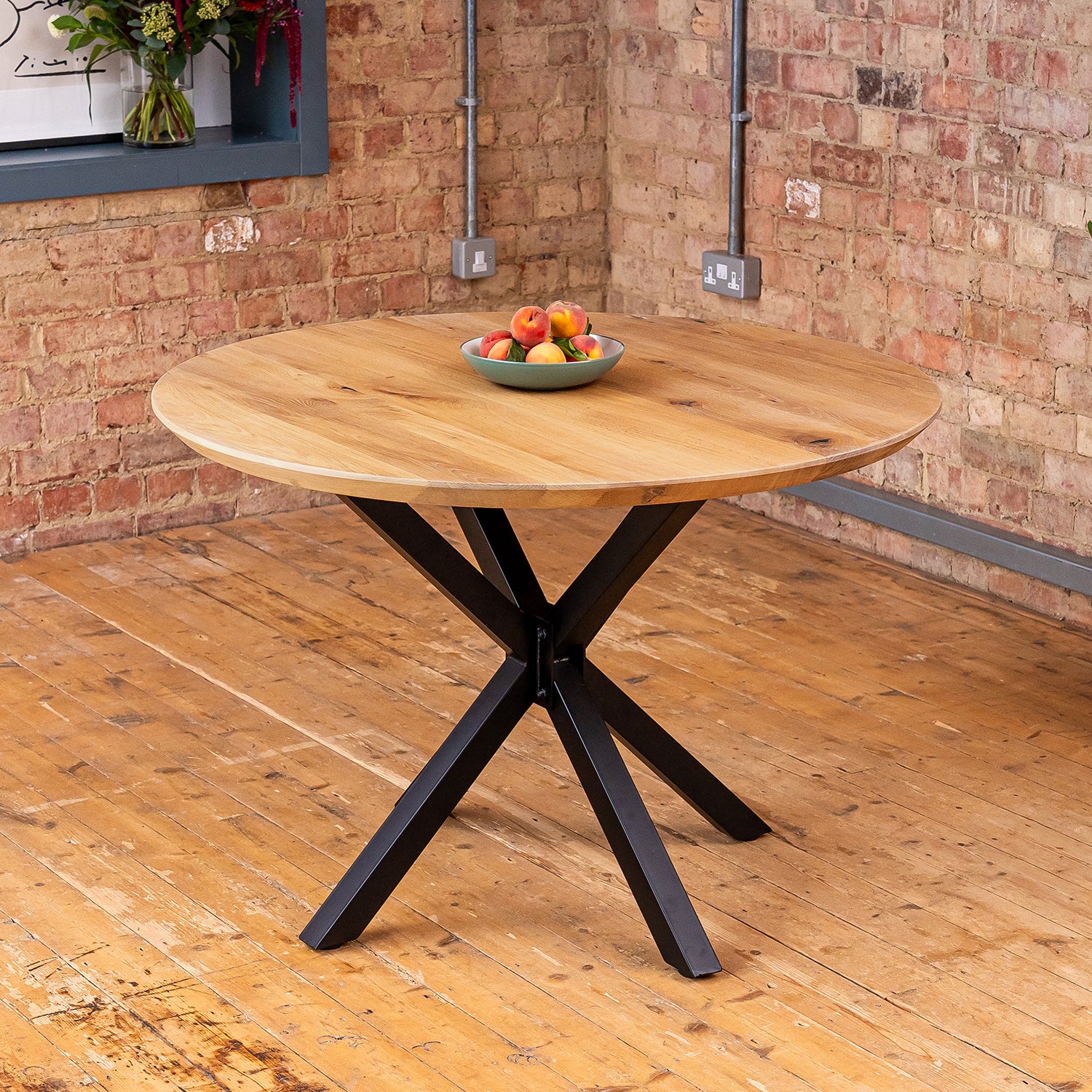 Premium Solid Oak Round Dining Table - Pure