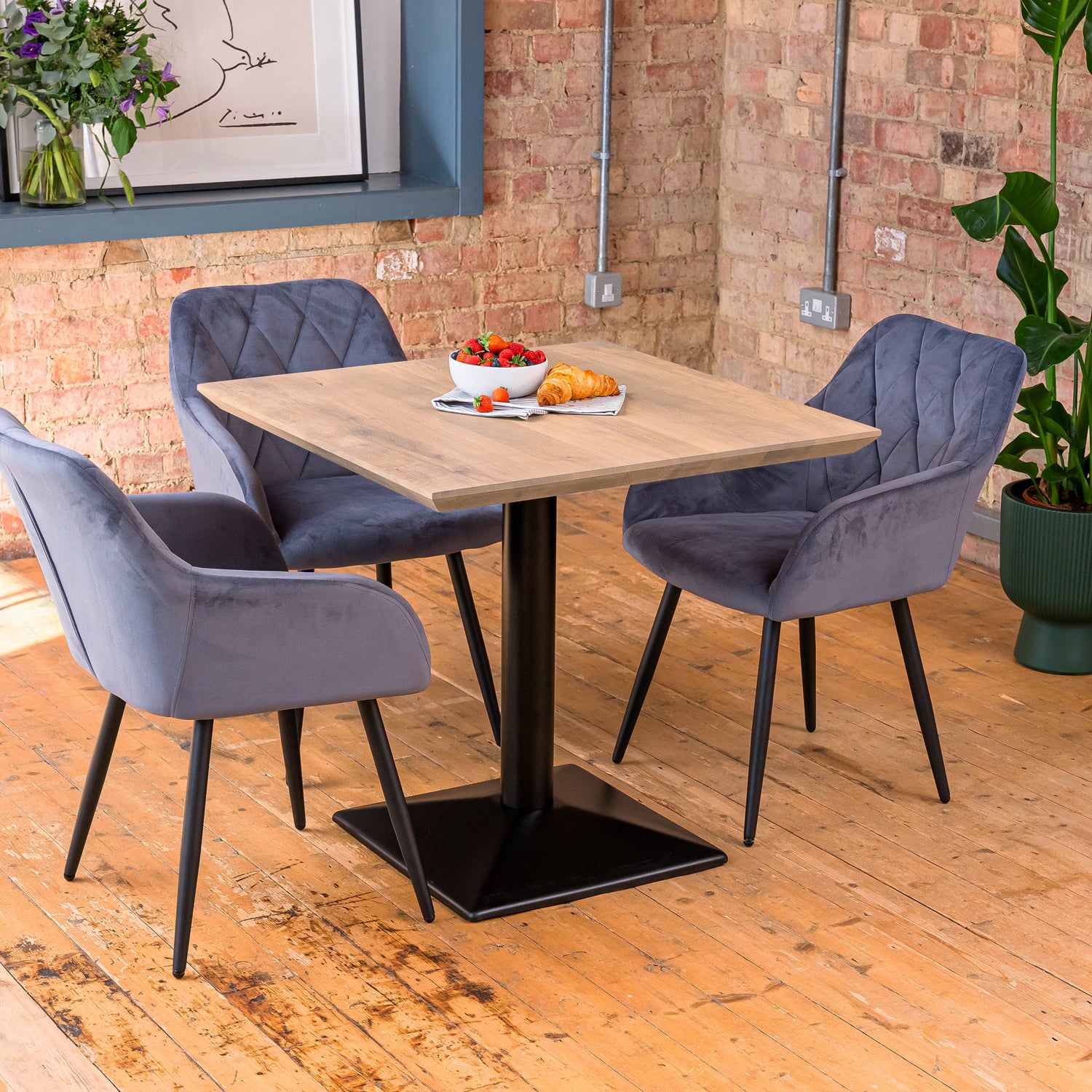 Premium Solid Oak Small Dining Table White Oak