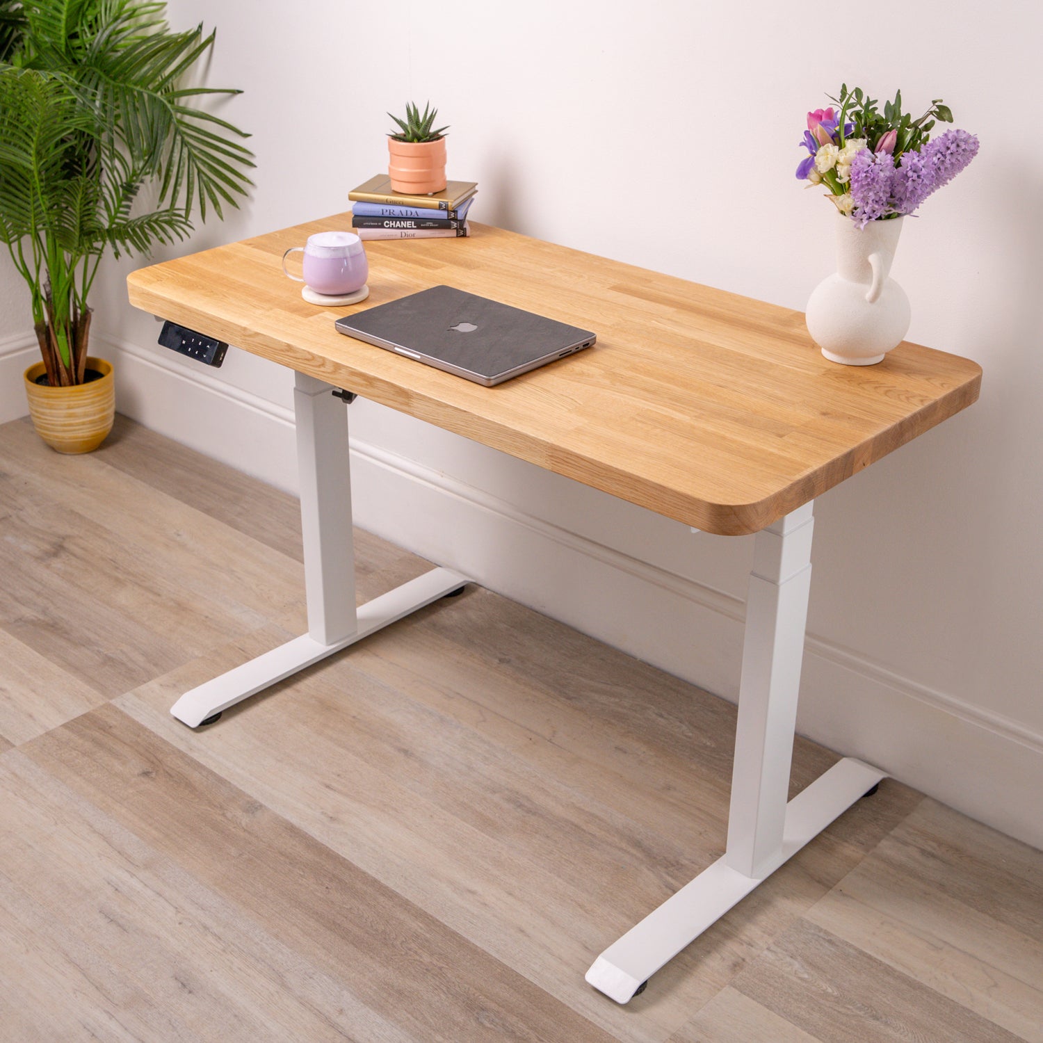 Premium White Metal Sit Stand Desk Frame domli d2