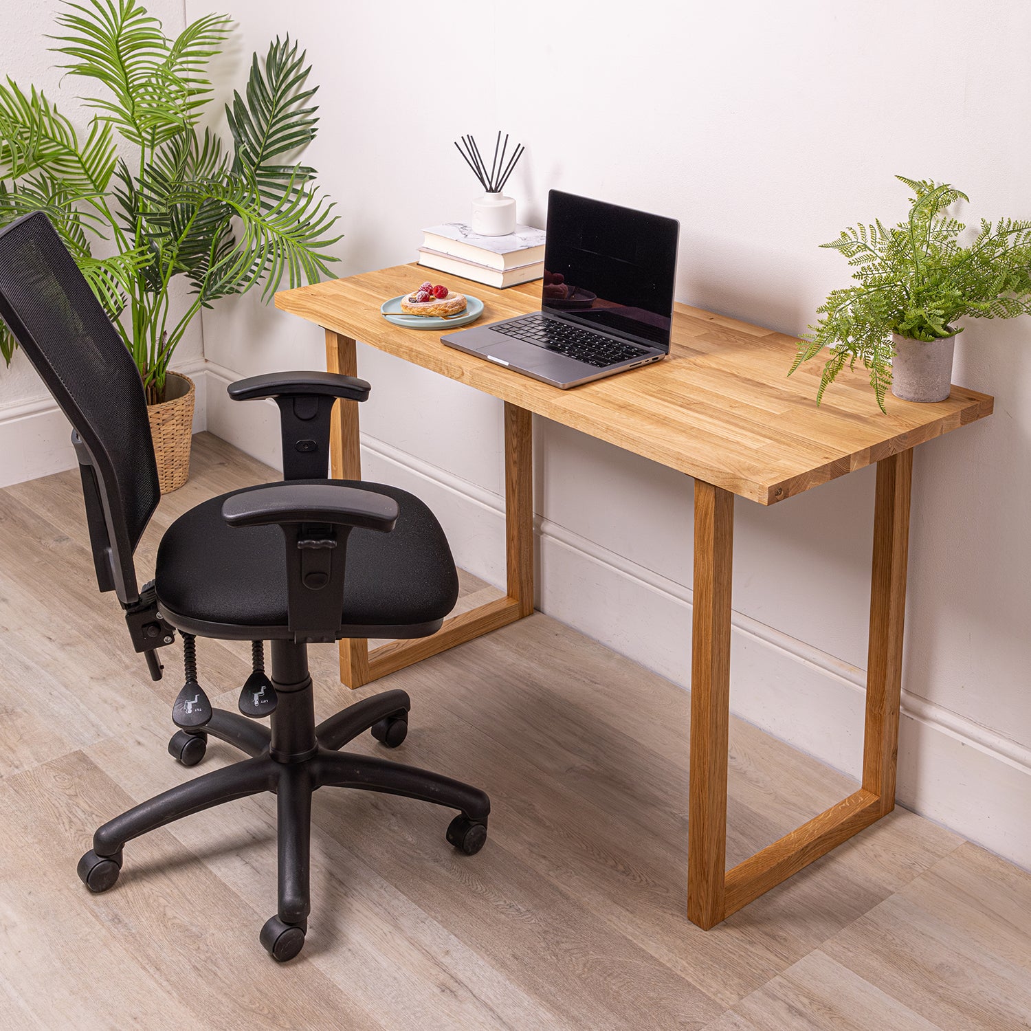 Small Desk - Oak Solid Wood with Square Legs | 1200mm x 500mm