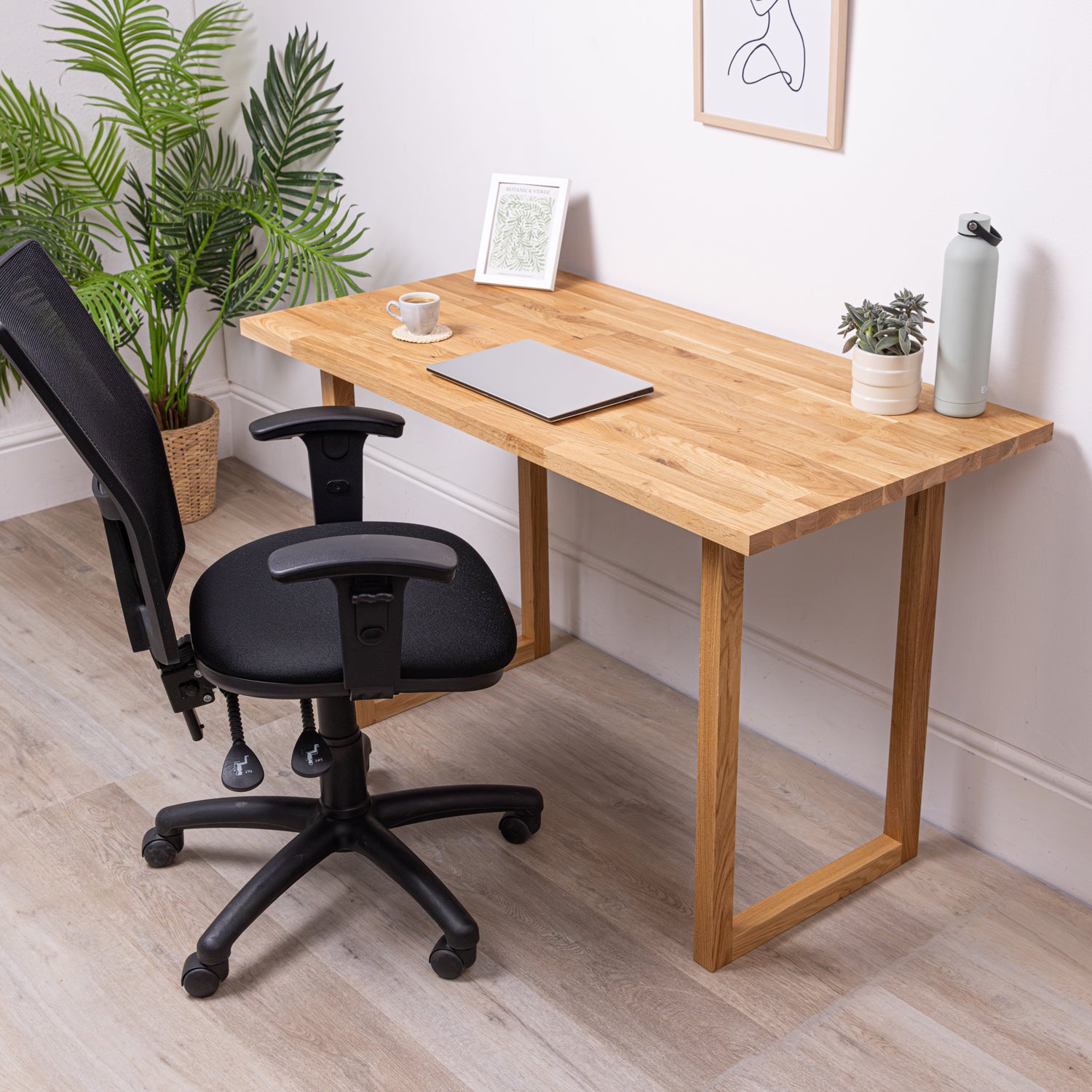 Small Desk - Oak Solid Wood with Square Legs | 1200mm x 600mm