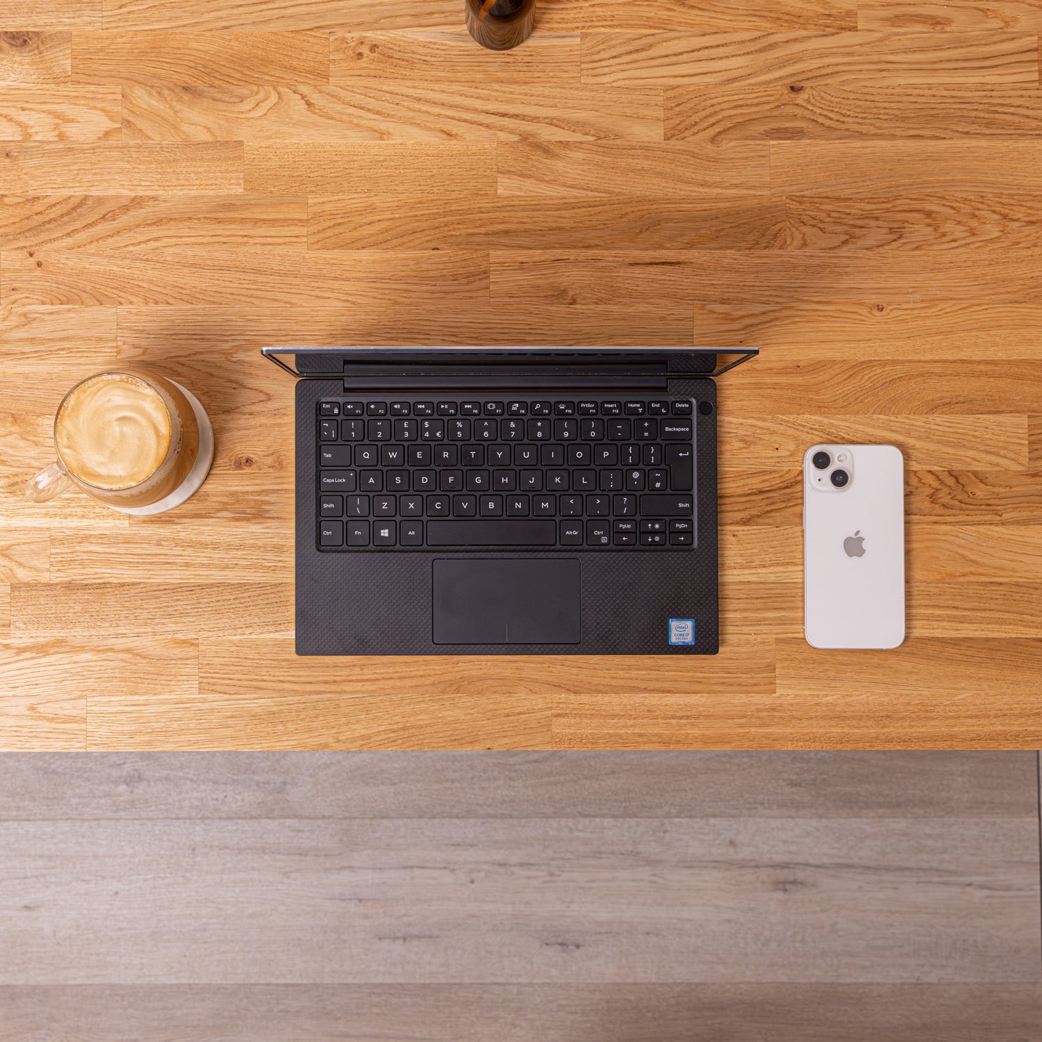 Small Desk - Oak Solid Wood with X Legs