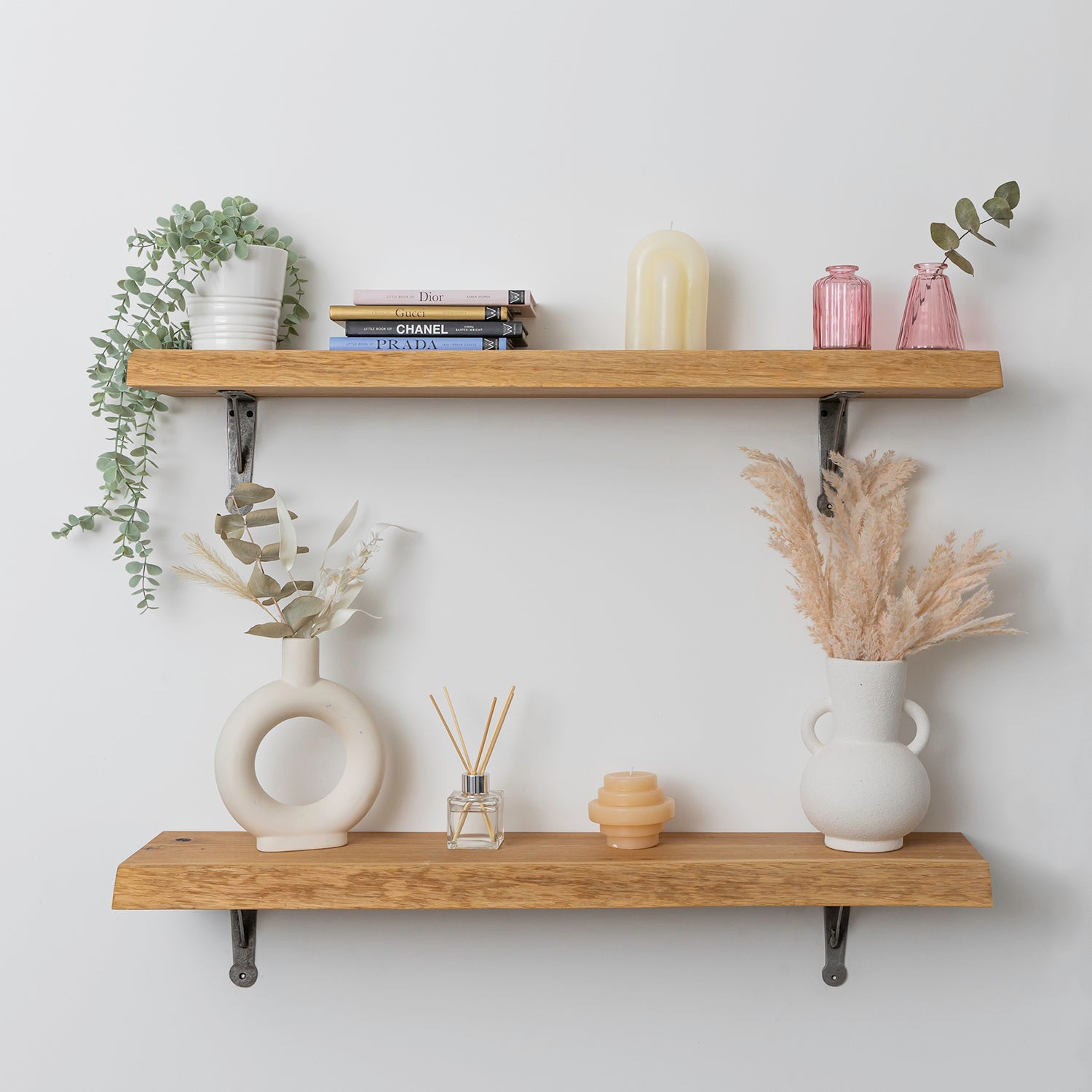 solid oak live edge shelf 4