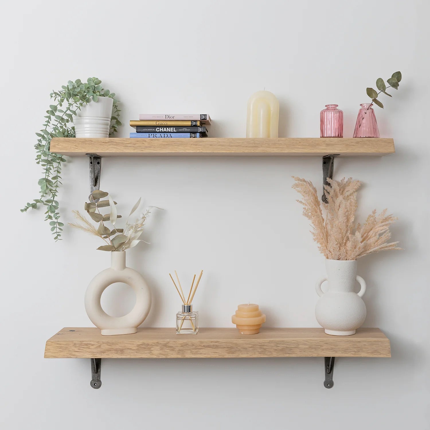 Solid Oak Live Edge Shelf (Sanded) - 40mm thick