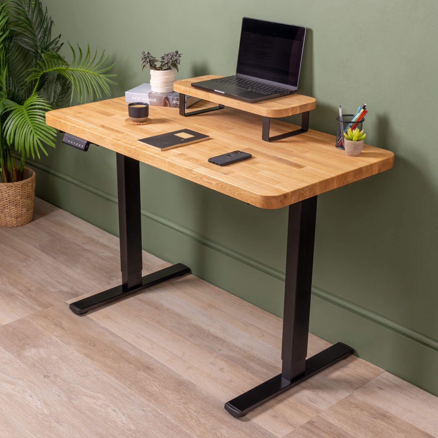 Solid Prime Oak Desk Shelf / Riser | Small riser