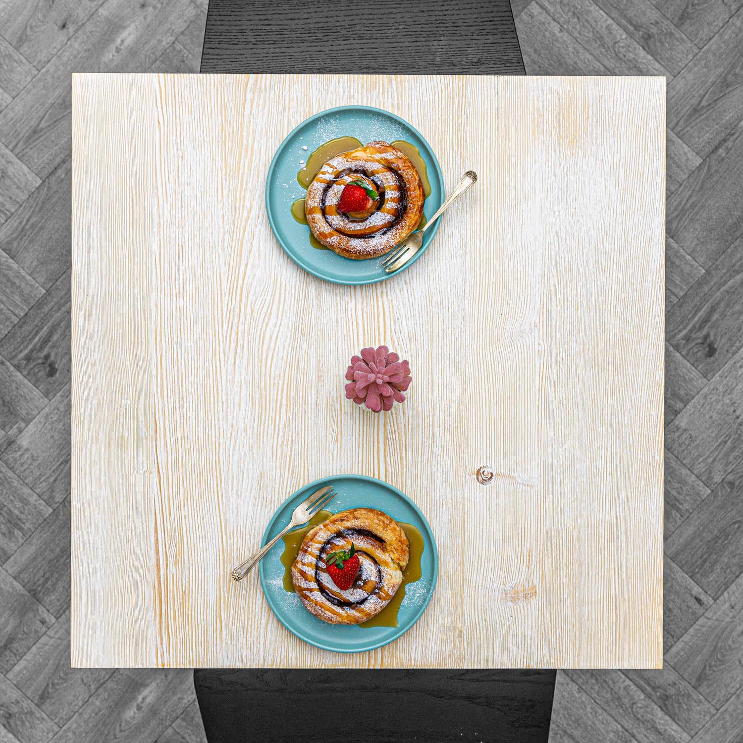 White Cafe Table top - Solid Wood