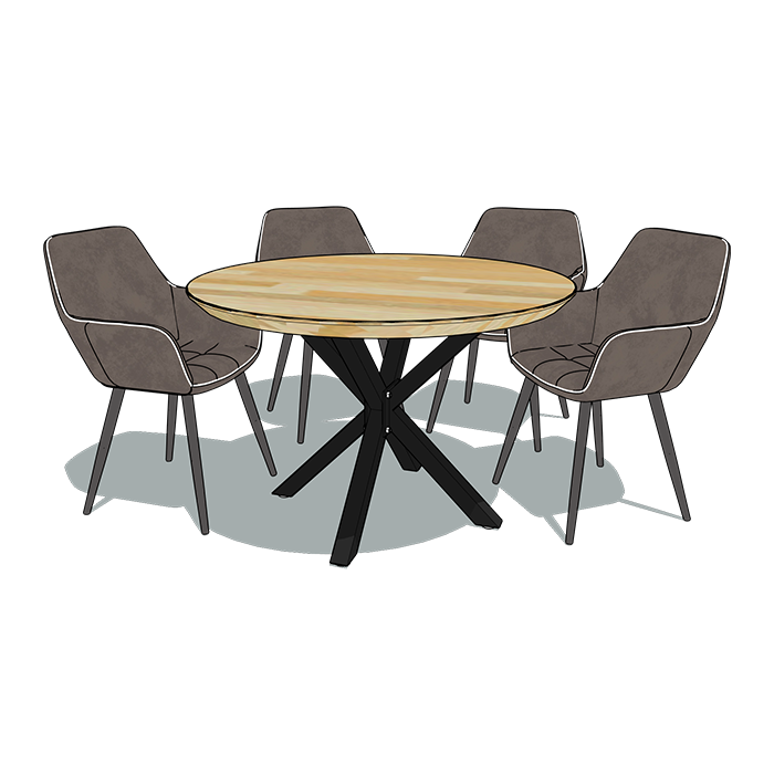 Wood tops with spider-style central leg assembly guide final