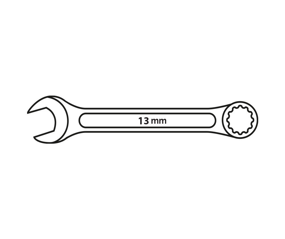 Wood tops with spider-style central leg assembly guide spanner