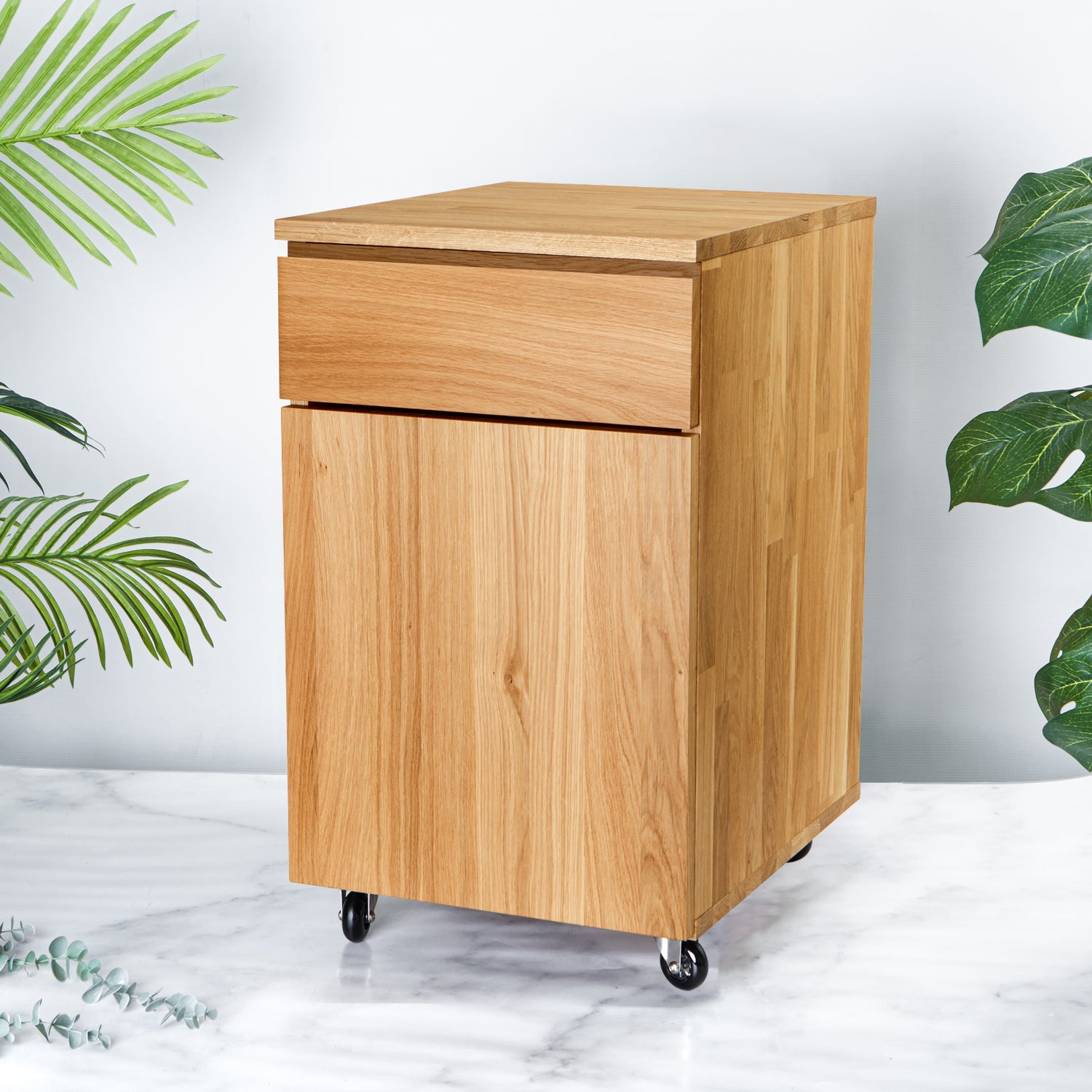 Wood Under-Desk Pedestal Cabinet with Drawer