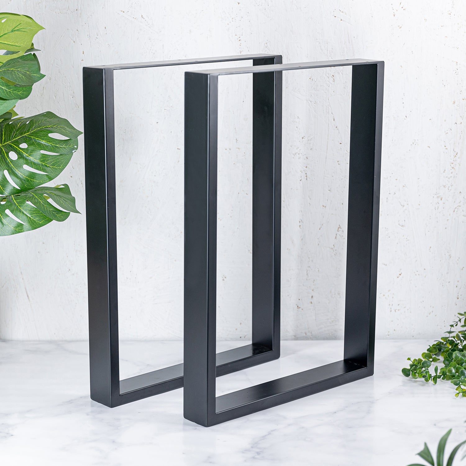 Black Square Metal Legs for Tables & Desks 710mm high x 500mm wide set Black Square Metal Legs for Tables & Desks 710mm high x 500mm wide set