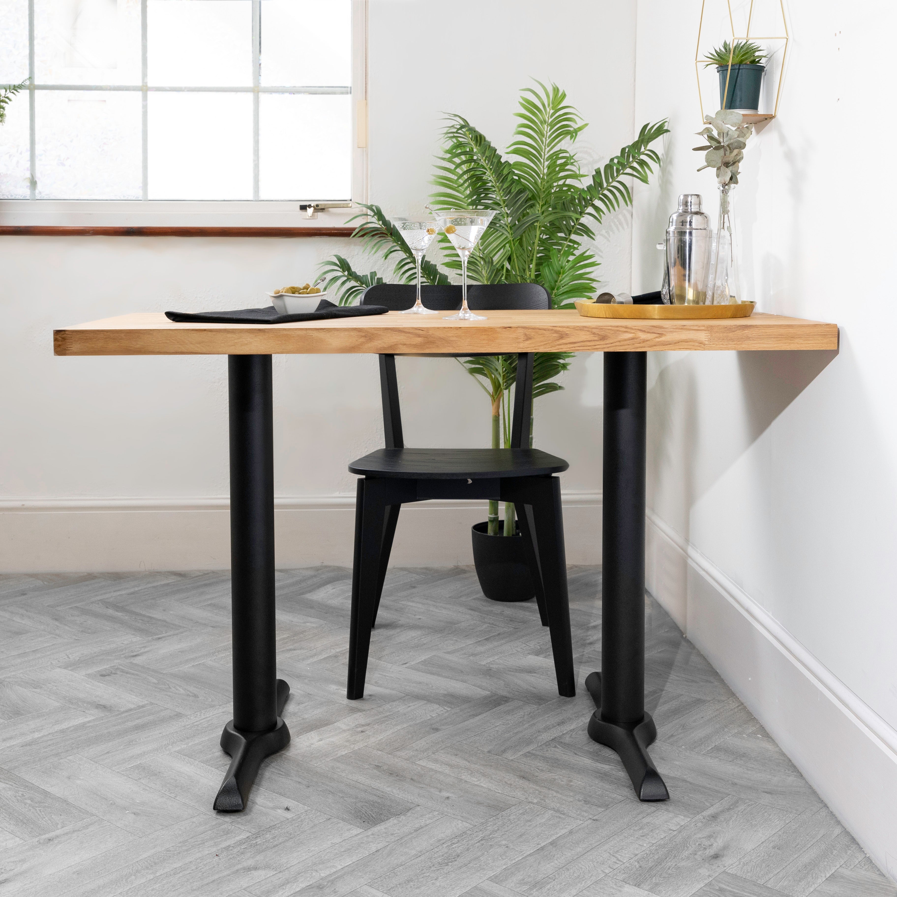Black Twin Pedestal Cast Iron Table Base 720 x 540 mm