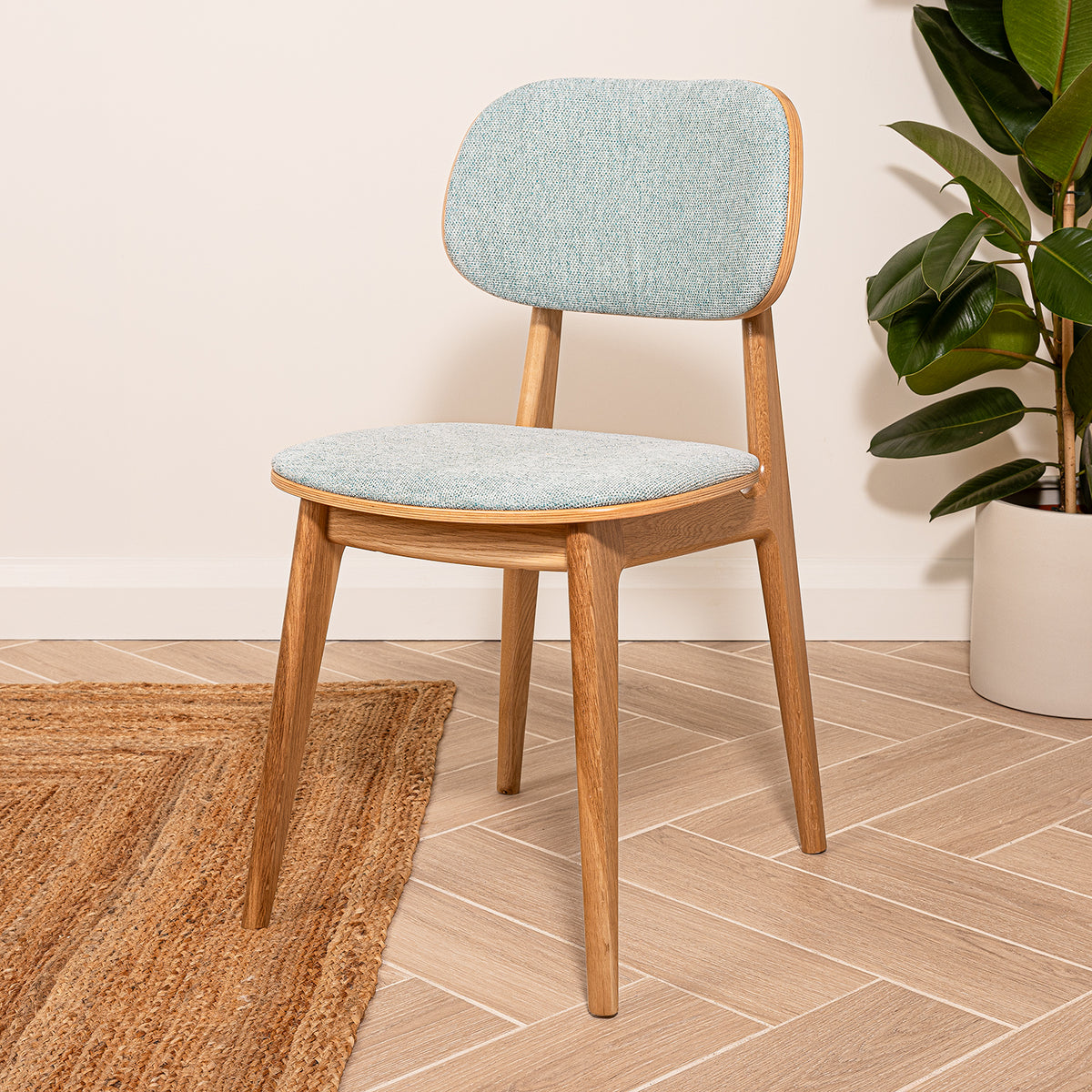Arden Oak Dining Chair - Sea Green