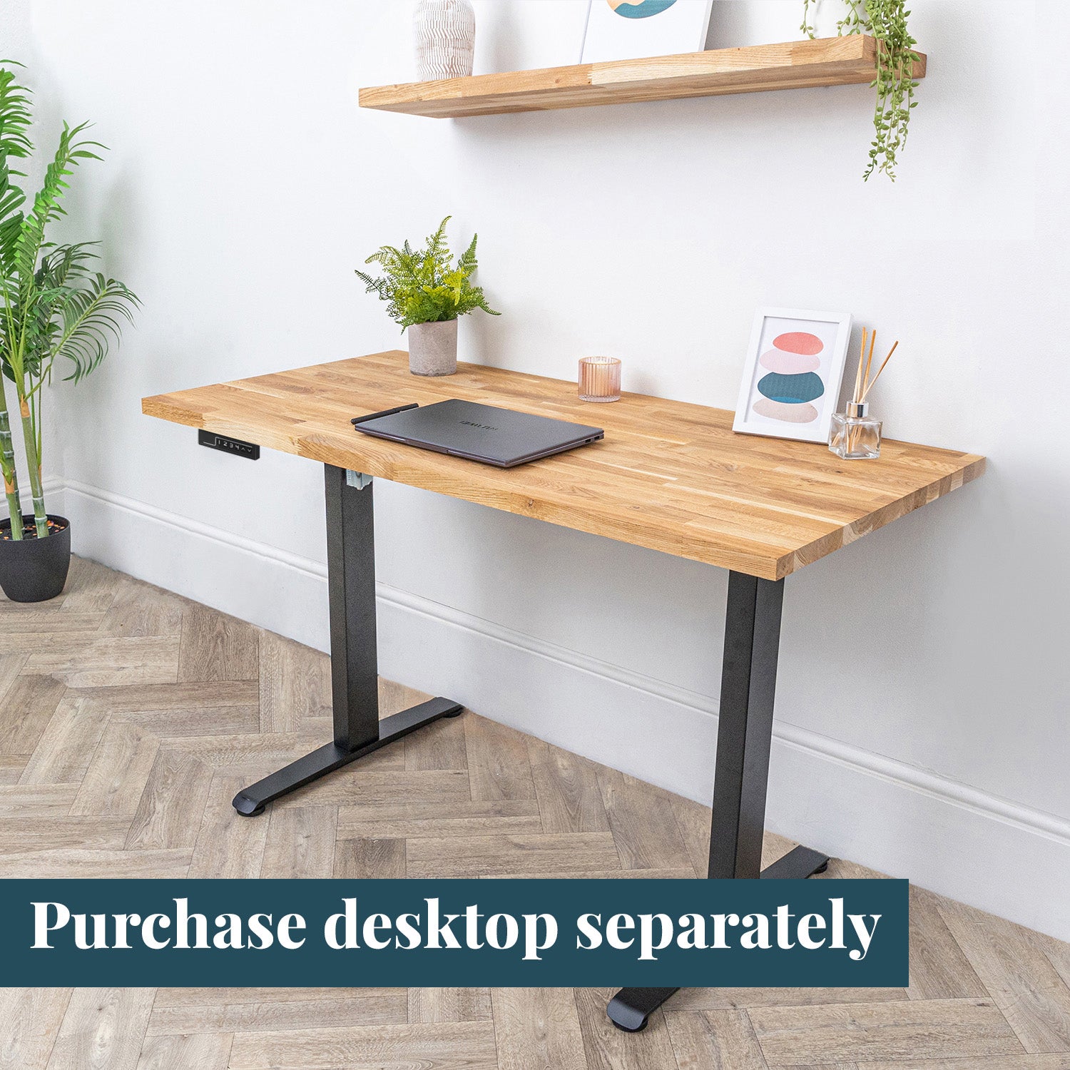 Black Metal Sit Stand Desk Frame - domli d1