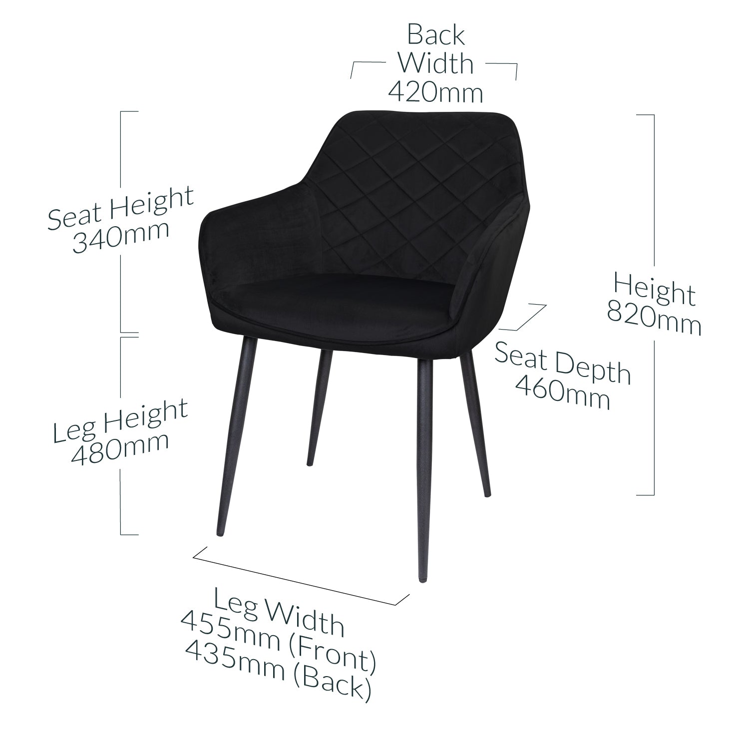 Black Velvet Chair