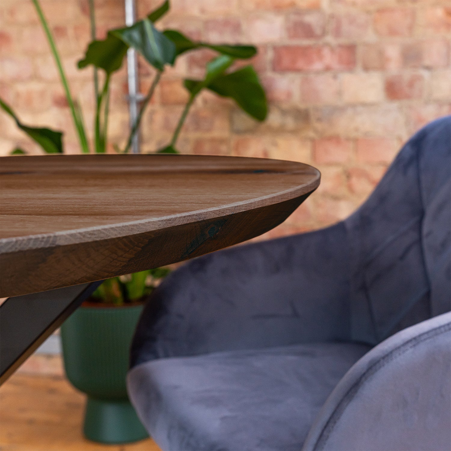 Black Wood Round Dining Tabletop