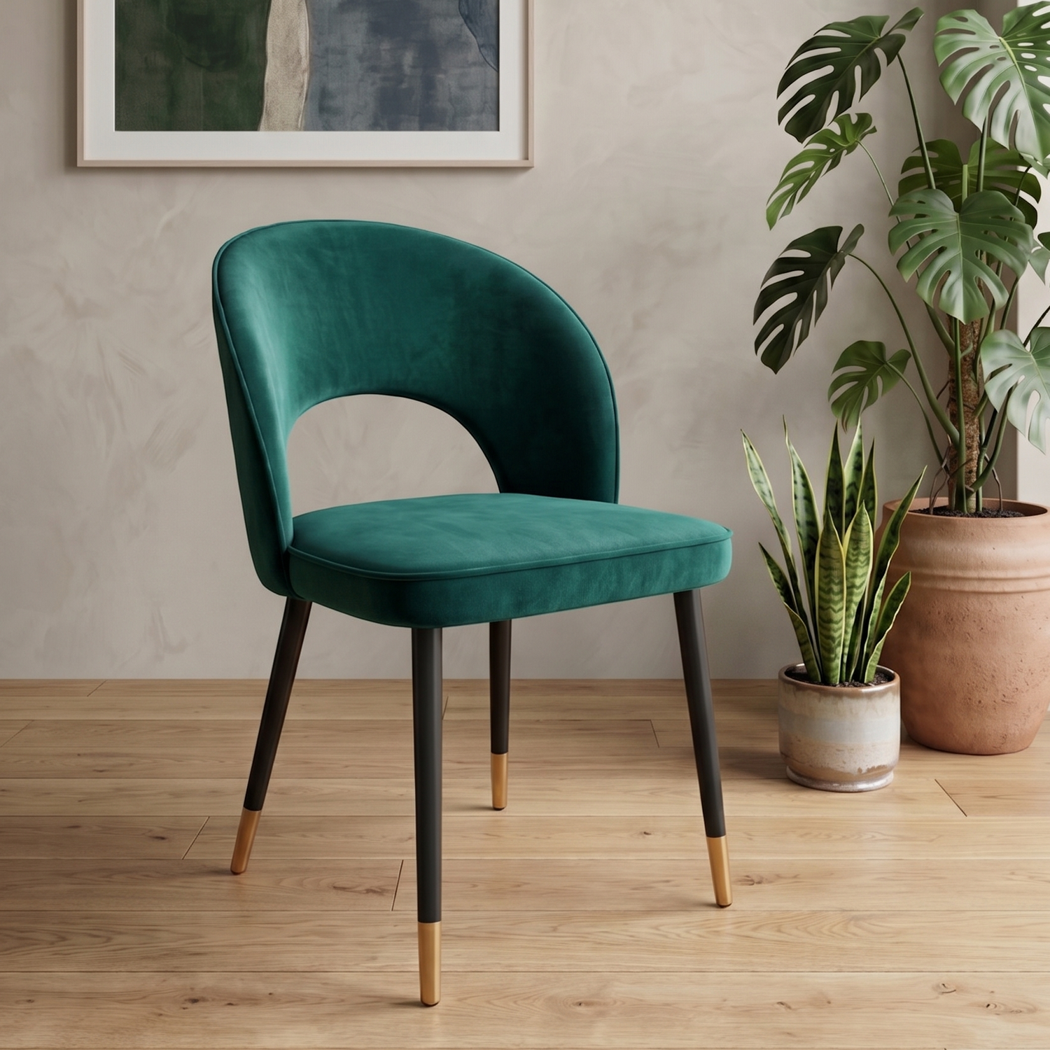 Corin Velvet Dining Chair in Teal