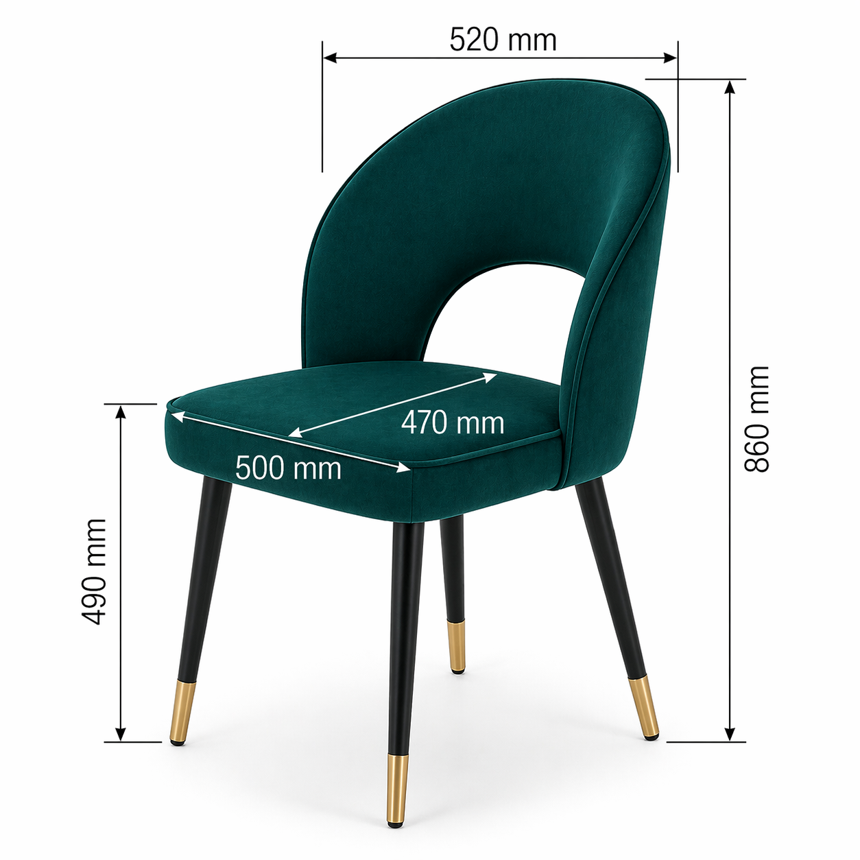 Corin Velvet Dining Chair in Teal