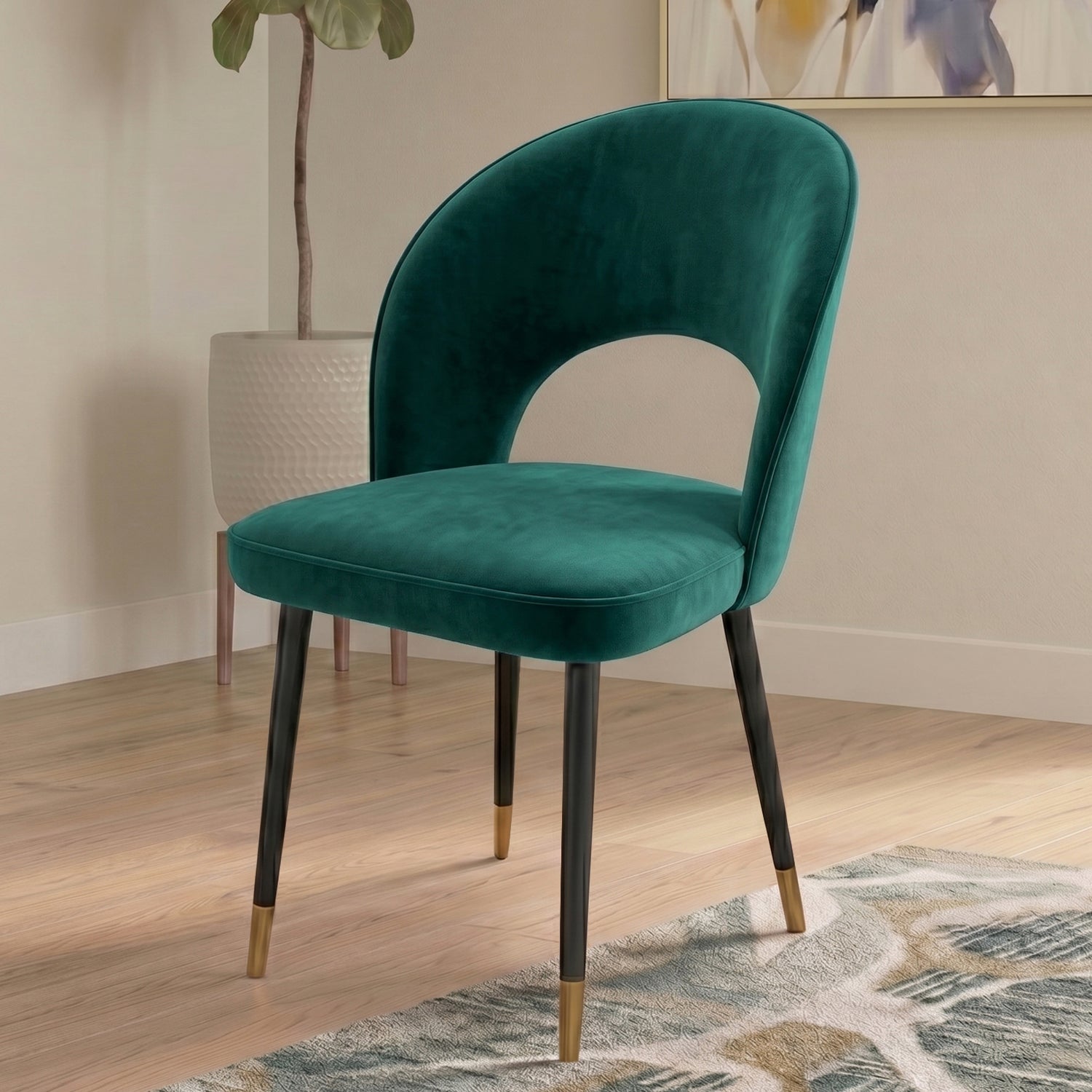 Corin Velvet Dining Chair in Teal