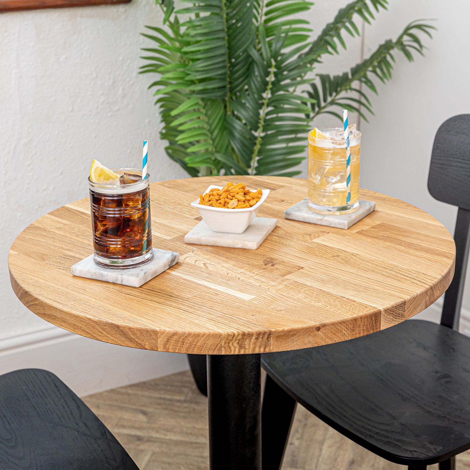 Oak Solid Wood Round Bistro Table