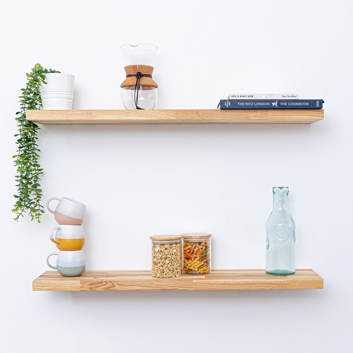 Dark Wood Floating Shelf - Solid Wood - 32mm thick