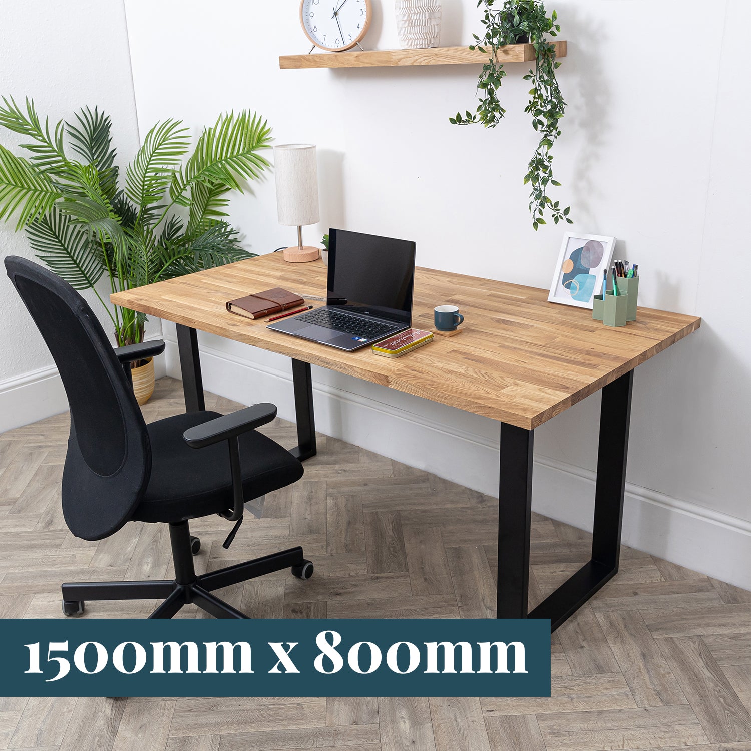 Oak Wooden Desk - 27mm thick desktop #length_1500mm depth_800mm
