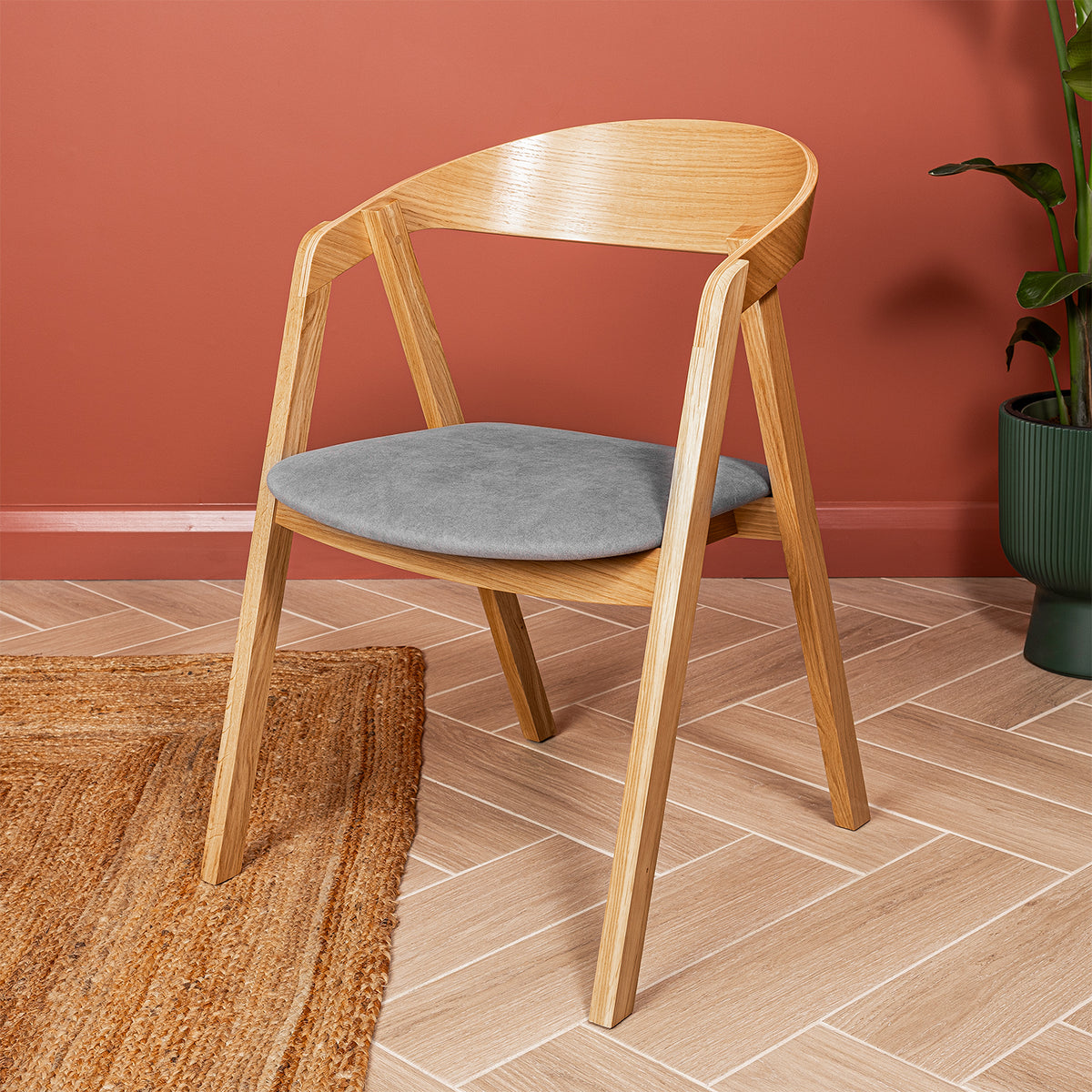 Orla Oak Dining Chair - Soft Grey