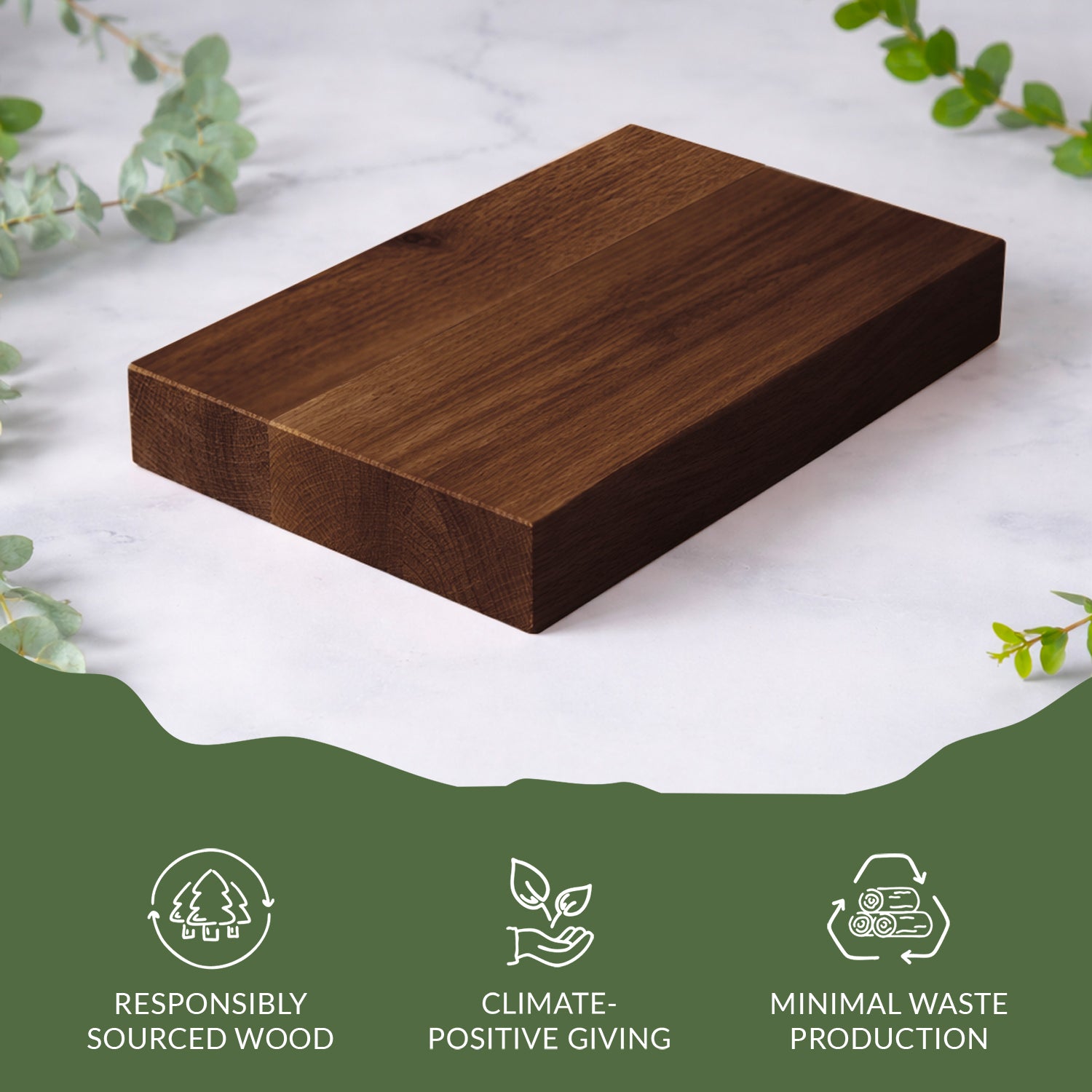Premium Oak Charcoal Finish Wood Sample 200mm x 150mm x 40mm