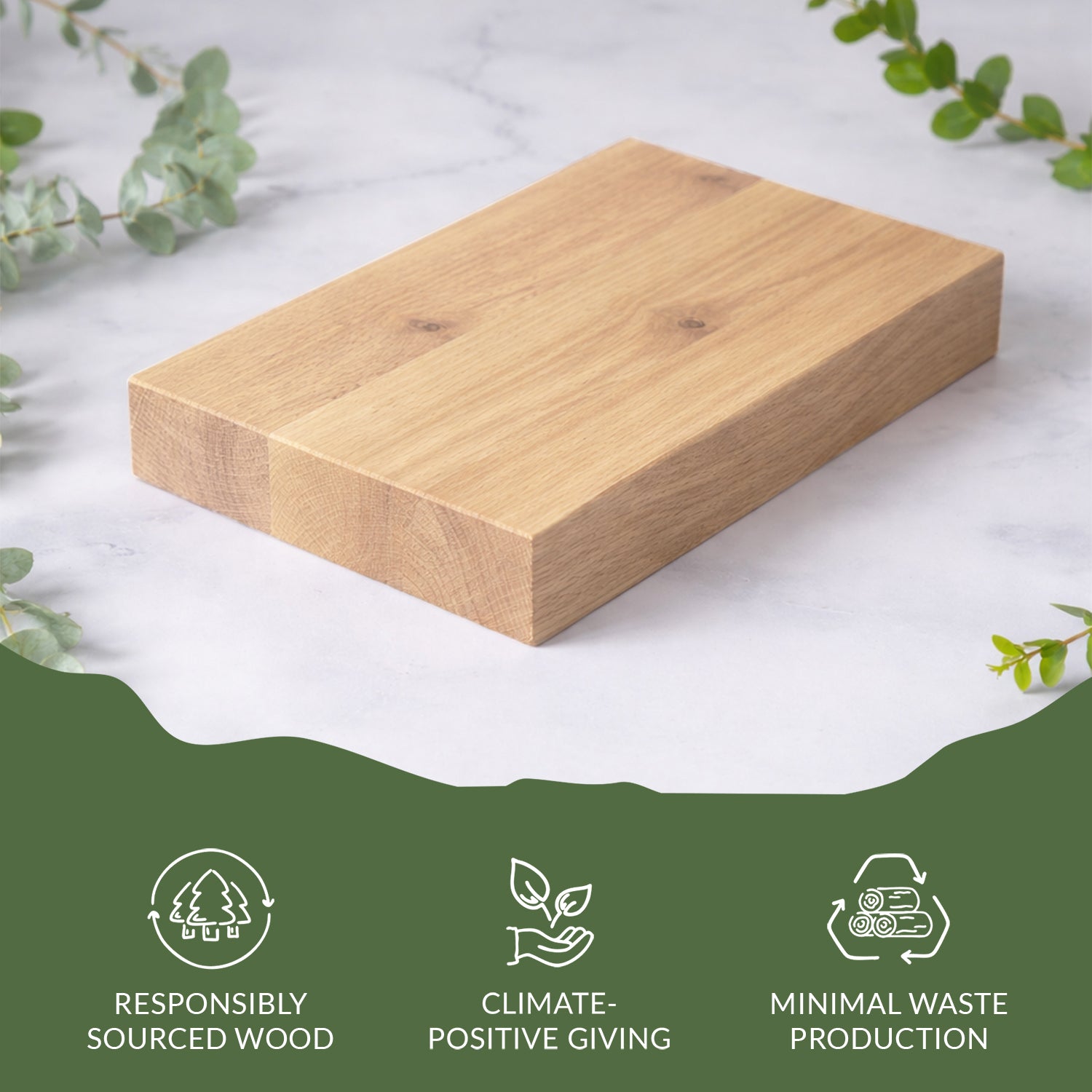 Premium Oak Natural (Light Oak) Finish Wood Sample 200mm x 150mm x 40mm