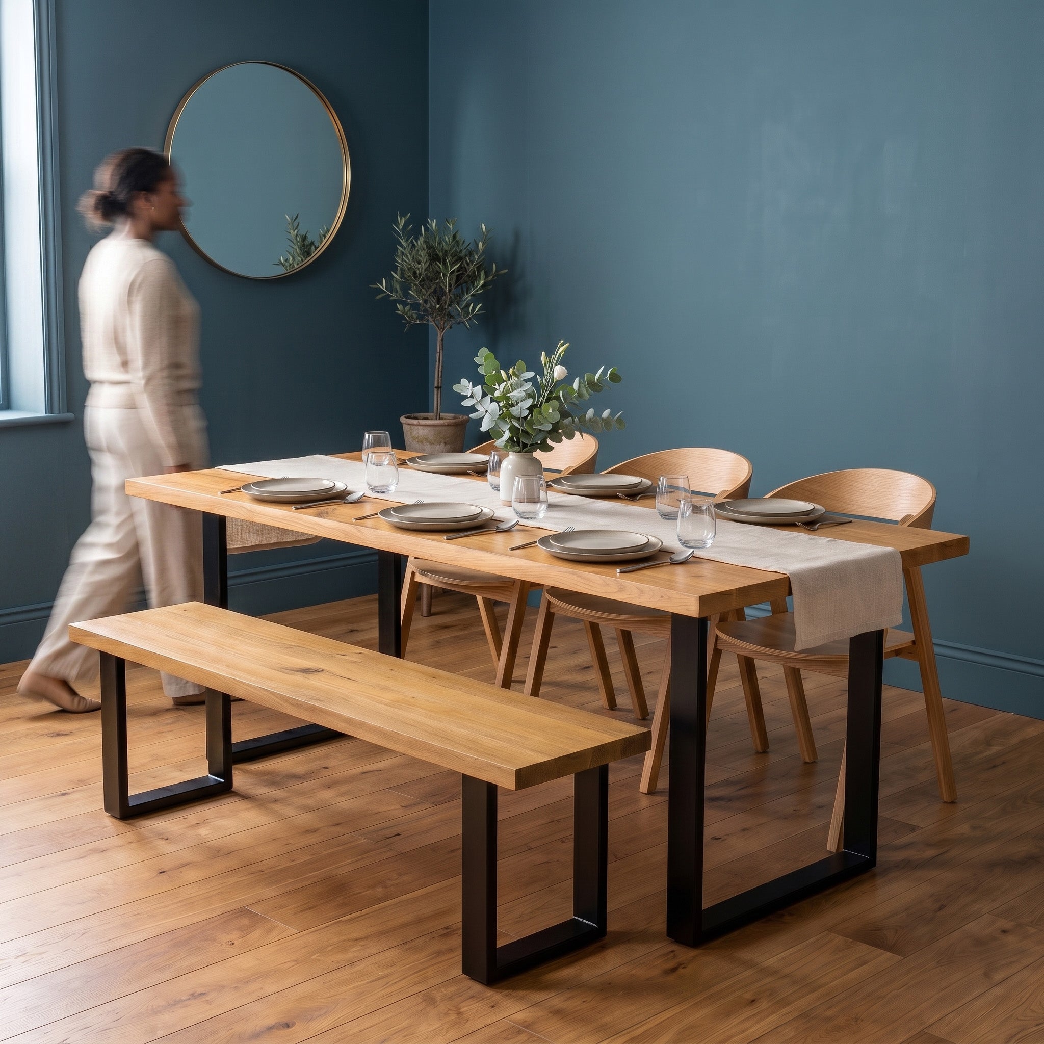 Premium Solid Oak Dining Table - Pure