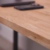 Oak wooden desk video showing close ups of the wood and features