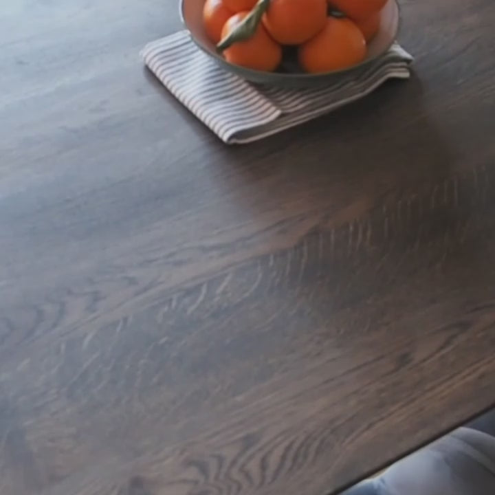 Video: Premium Solid Oak Round Dining Table - Charcoal